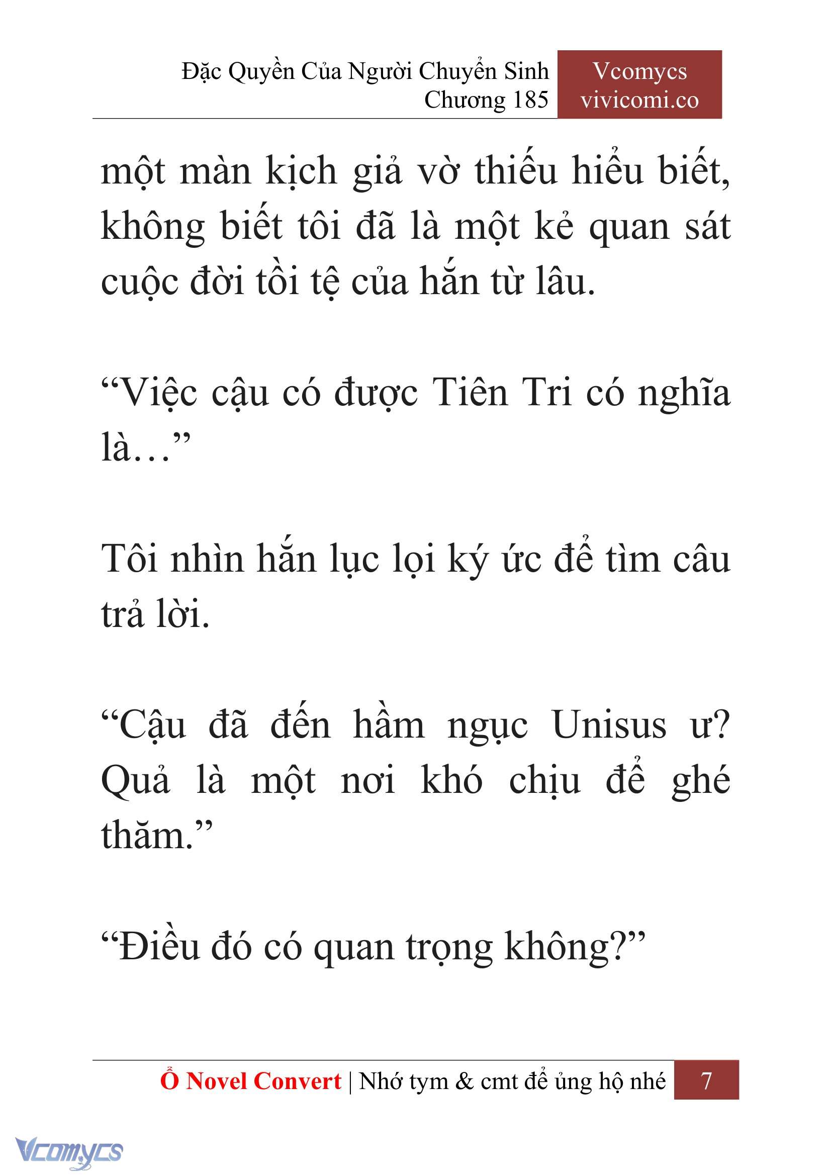 [Novel] Đặc Quyền Của Người Chuyển Sinh Chapter 185 - Trang 11