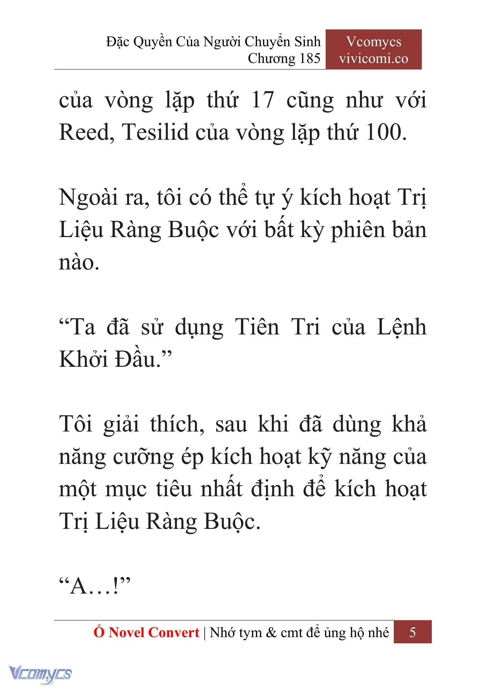 [Novel] Đặc Quyền Của Người Chuyển Sinh Chapter 185 - Trang 9