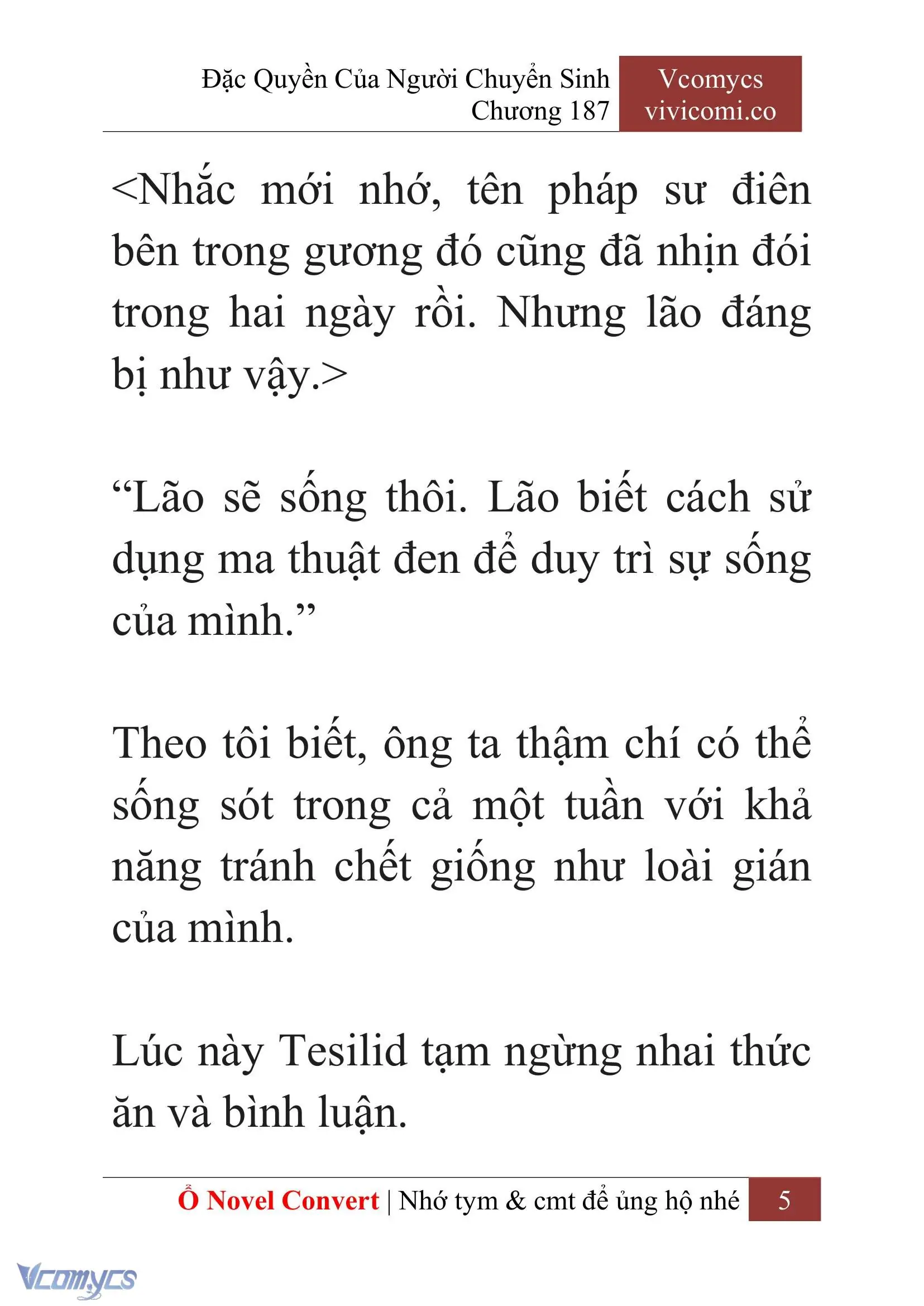[Novel] Đặc Quyền Của Người Chuyển Sinh Chapter 187 - Trang 9