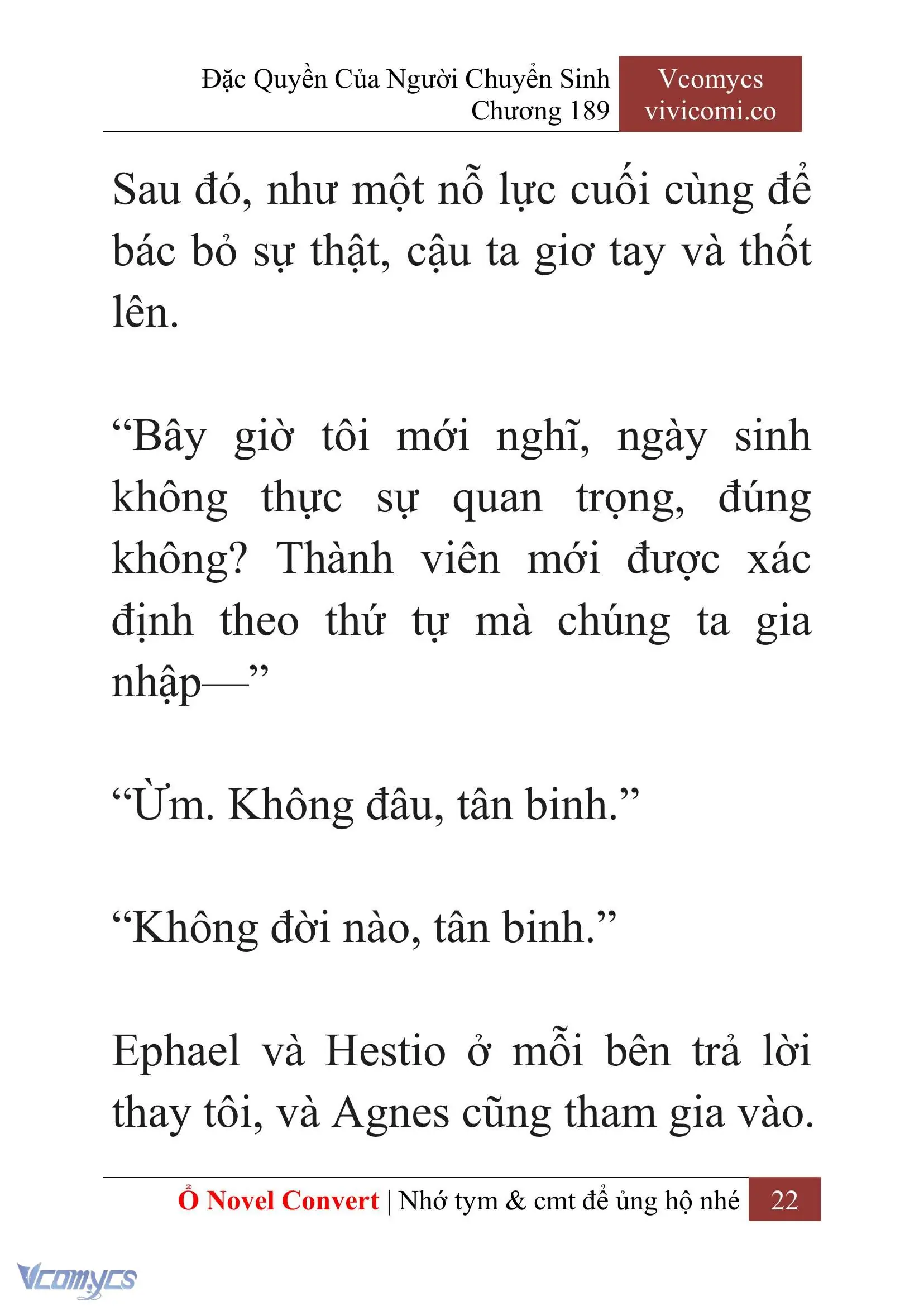 [Novel] Đặc Quyền Của Người Chuyển Sinh Chapter 189 - Trang 26