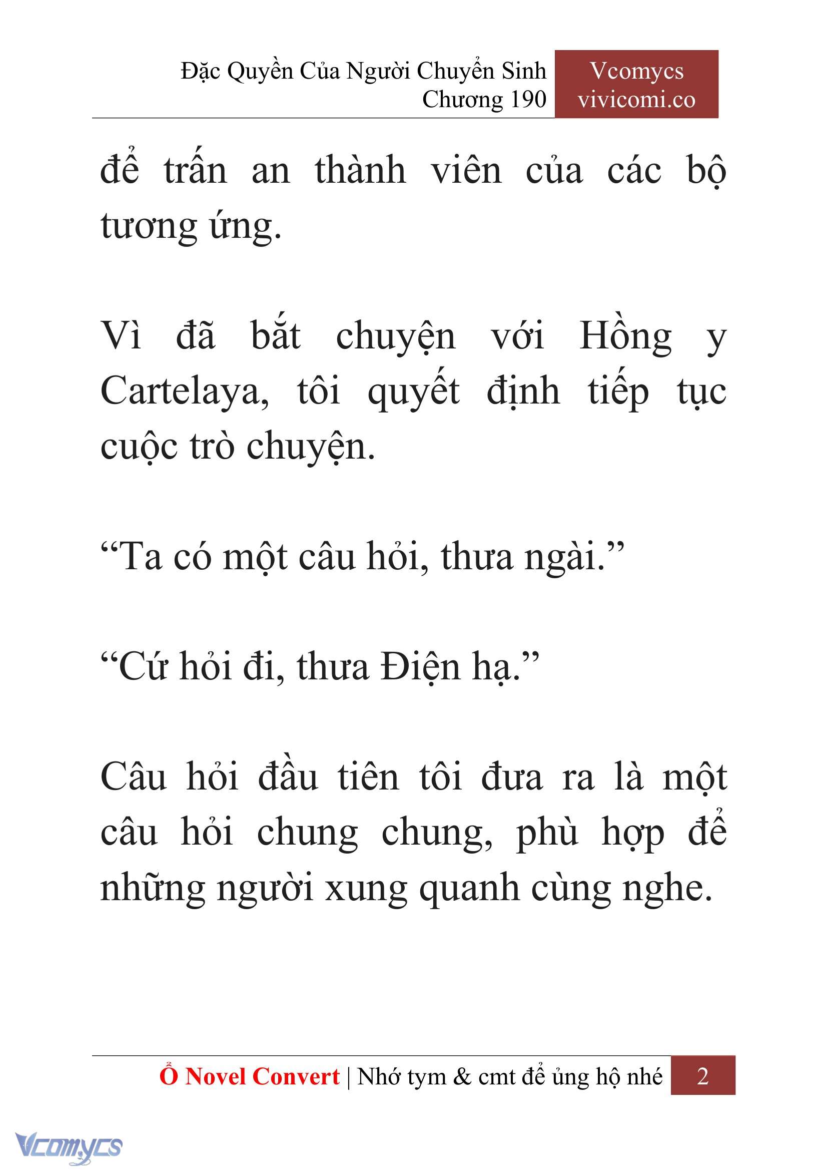 [Novel] Đặc Quyền Của Người Chuyển Sinh Chapter 190 - Trang 6