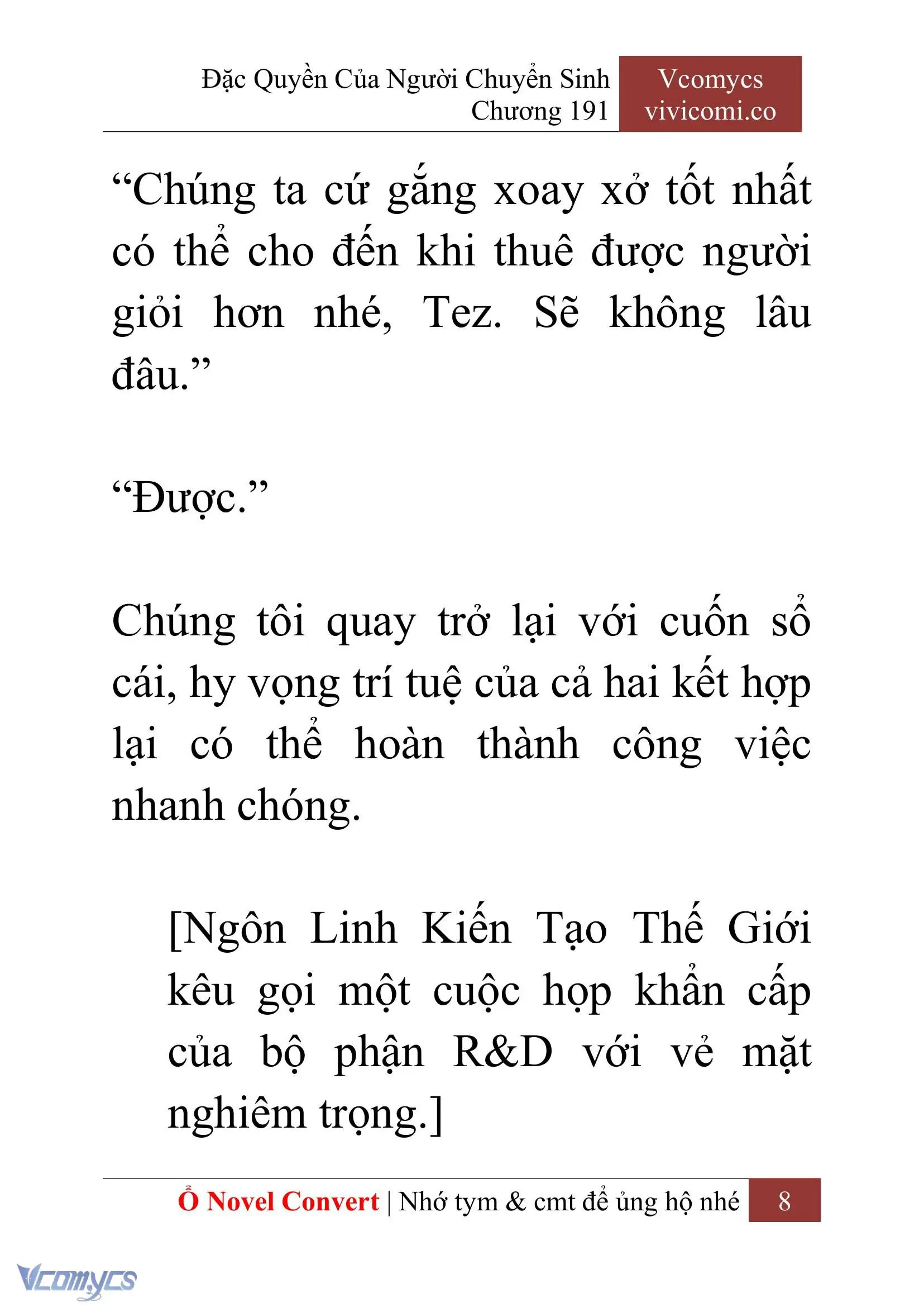 [Novel] Đặc Quyền Của Người Chuyển Sinh Chapter 191 - Trang 12
