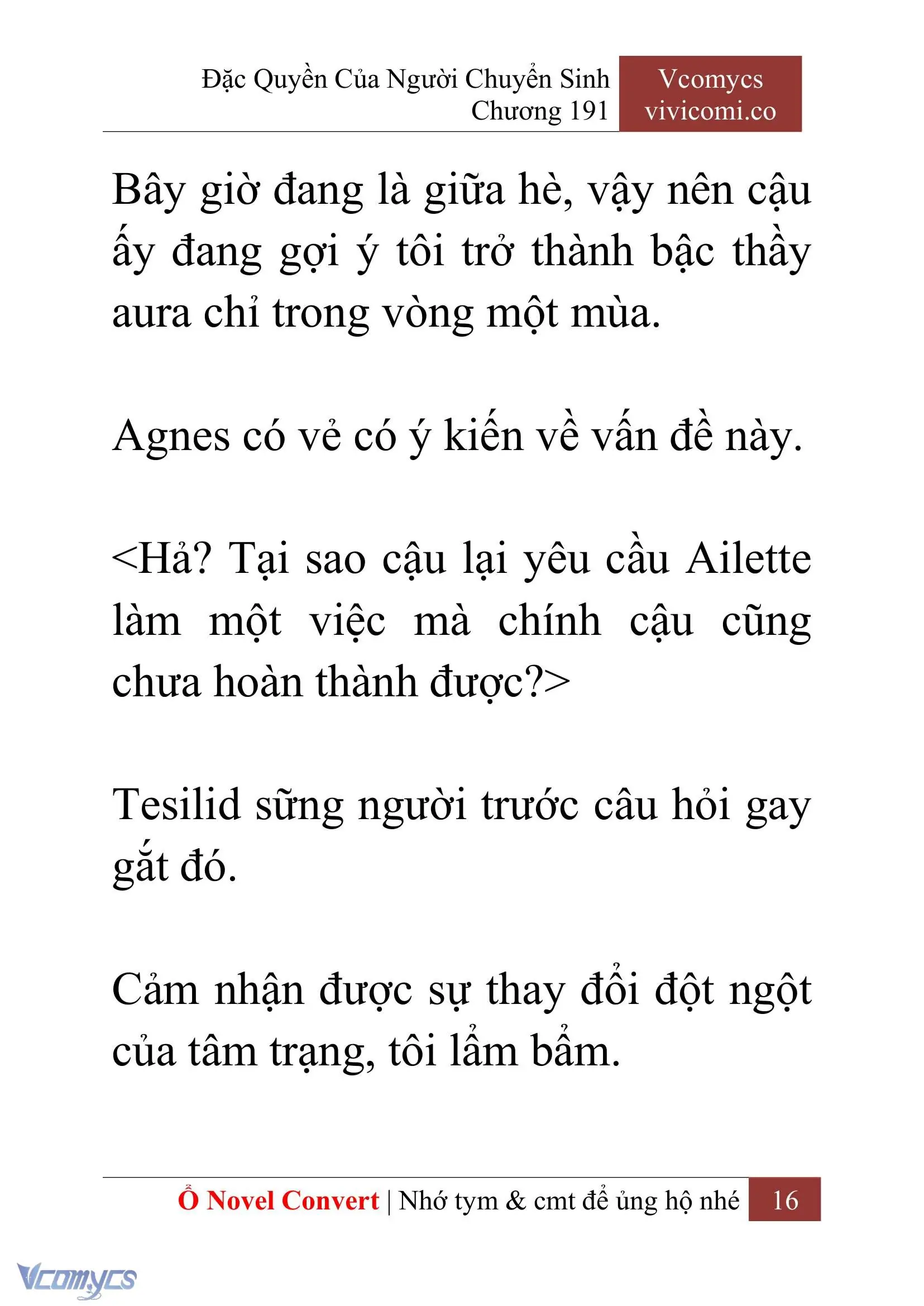 [Novel] Đặc Quyền Của Người Chuyển Sinh Chapter 191 - Trang 20