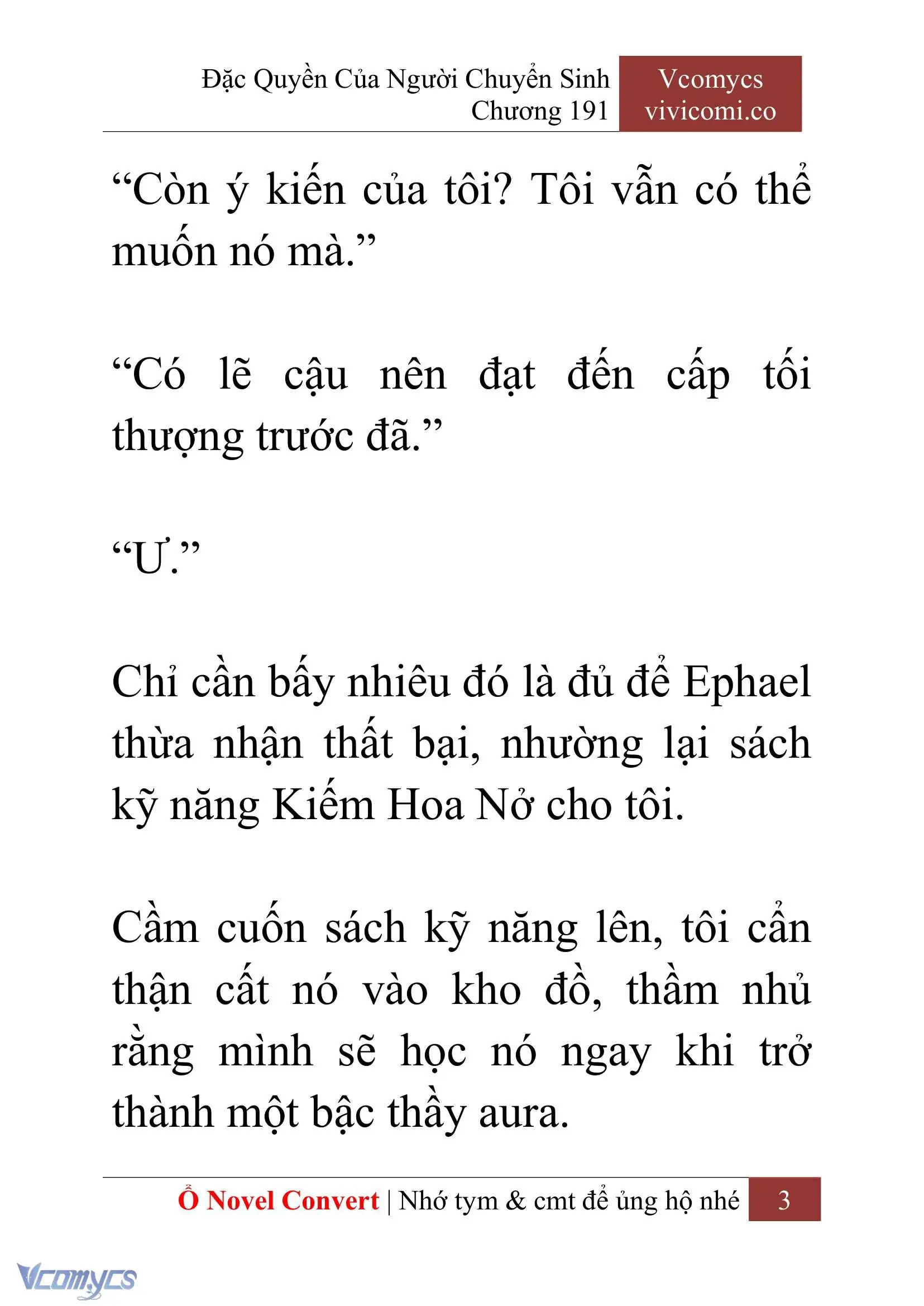 [Novel] Đặc Quyền Của Người Chuyển Sinh Chapter 191 - Trang 7