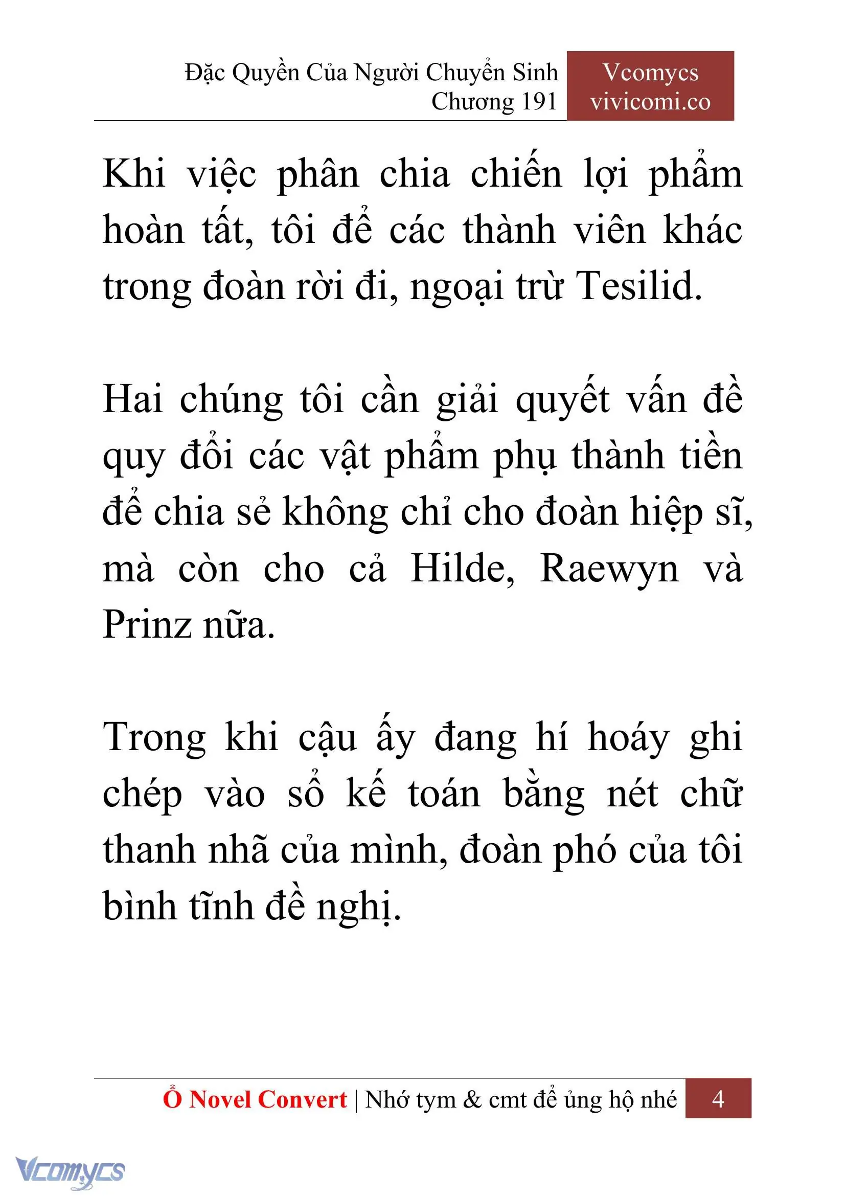 [Novel] Đặc Quyền Của Người Chuyển Sinh Chapter 191 - Trang 8