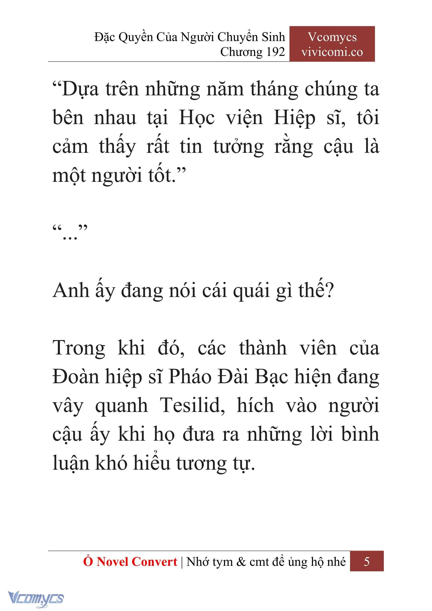 [Novel] Đặc Quyền Của Người Chuyển Sinh Chapter 192 - Trang 9