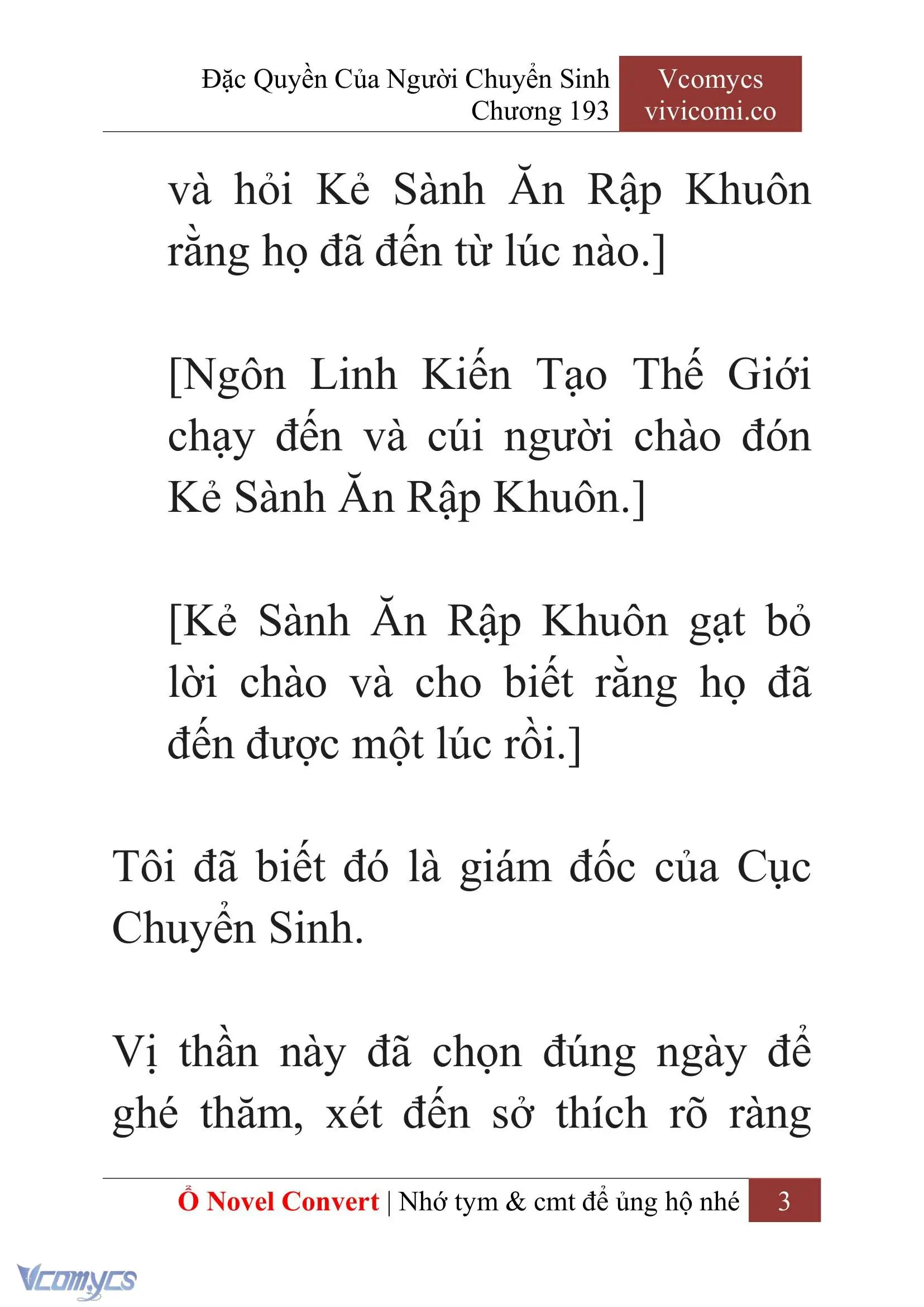 [Novel] Đặc Quyền Của Người Chuyển Sinh Chapter 193 - Trang 7