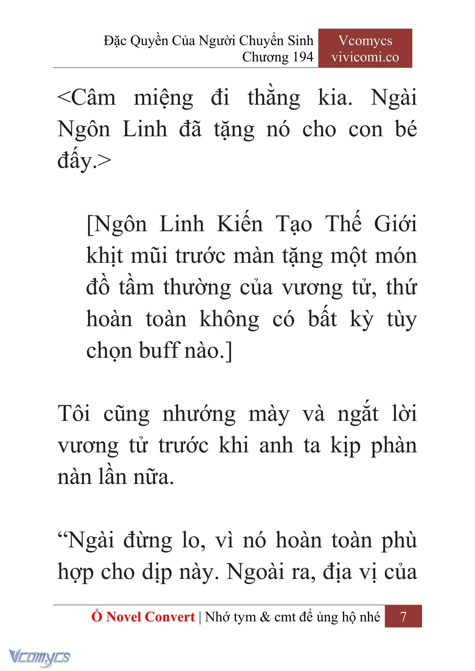 [Novel] Đặc Quyền Của Người Chuyển Sinh Chapter 194 - Trang 11