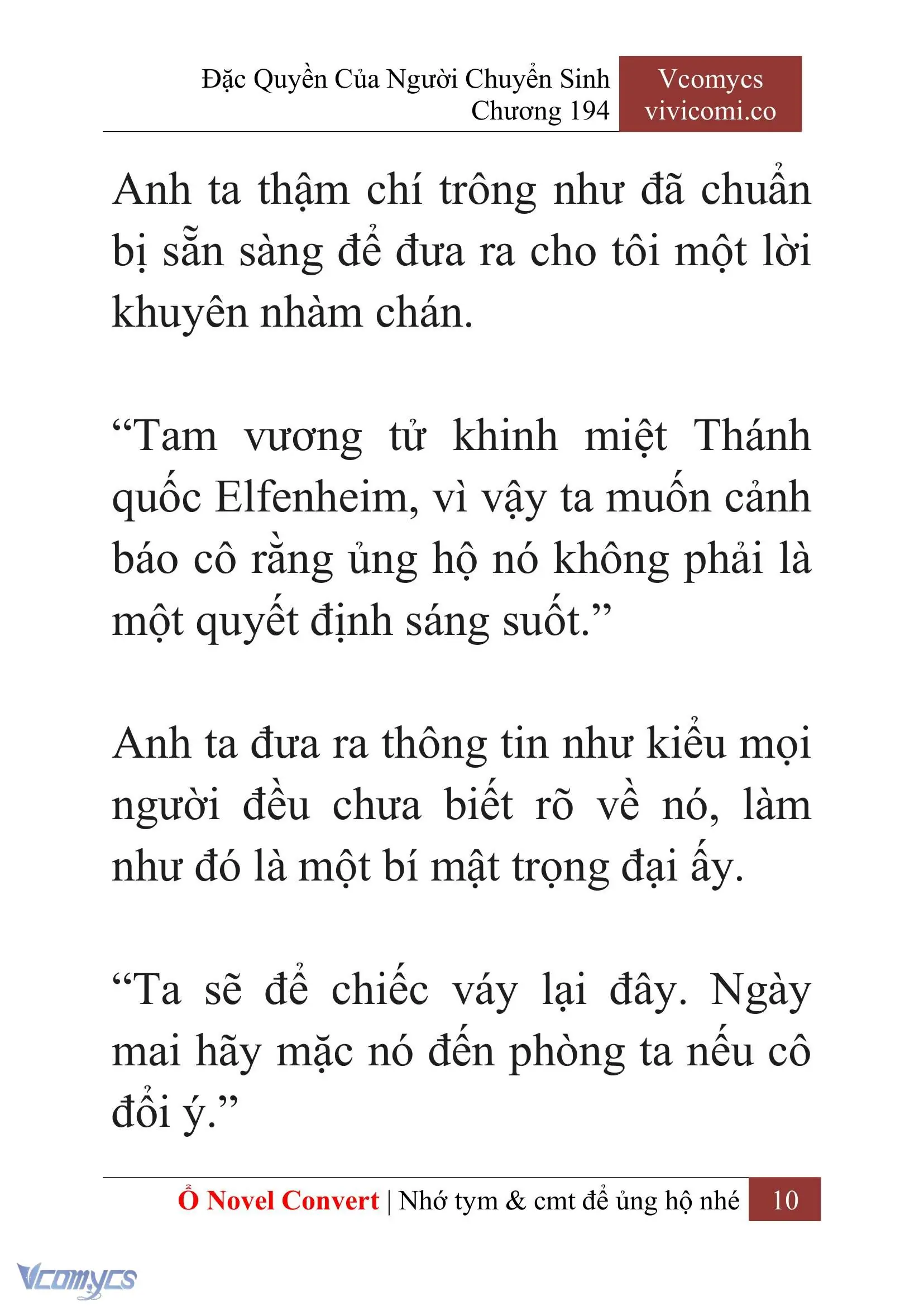 [Novel] Đặc Quyền Của Người Chuyển Sinh Chapter 194 - Trang 14