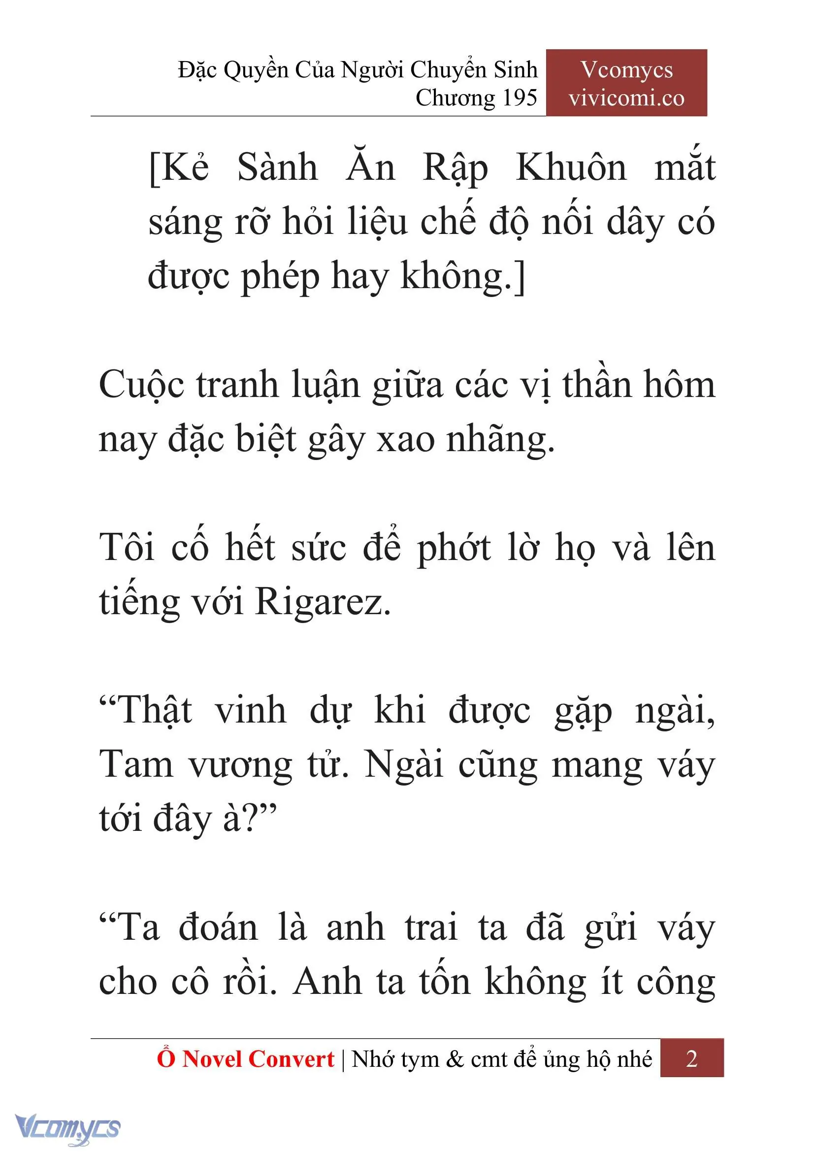 [Novel] Đặc Quyền Của Người Chuyển Sinh Chapter 195 - Trang 6