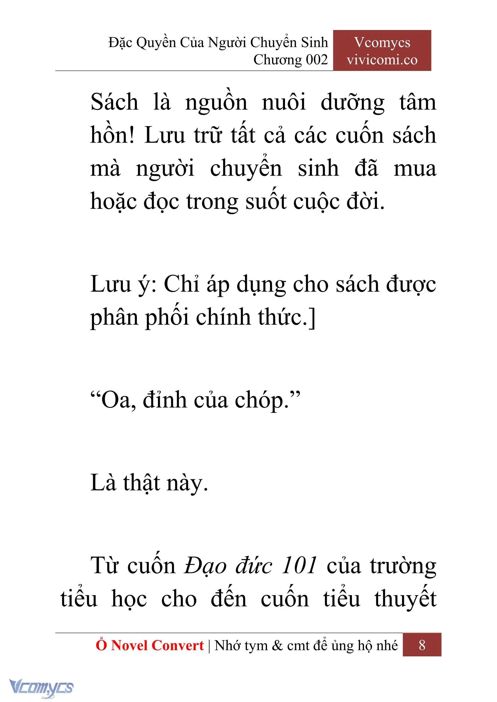 [Novel] Đặc Quyền Của Người Chuyển Sinh Chapter 2 - Trang 11