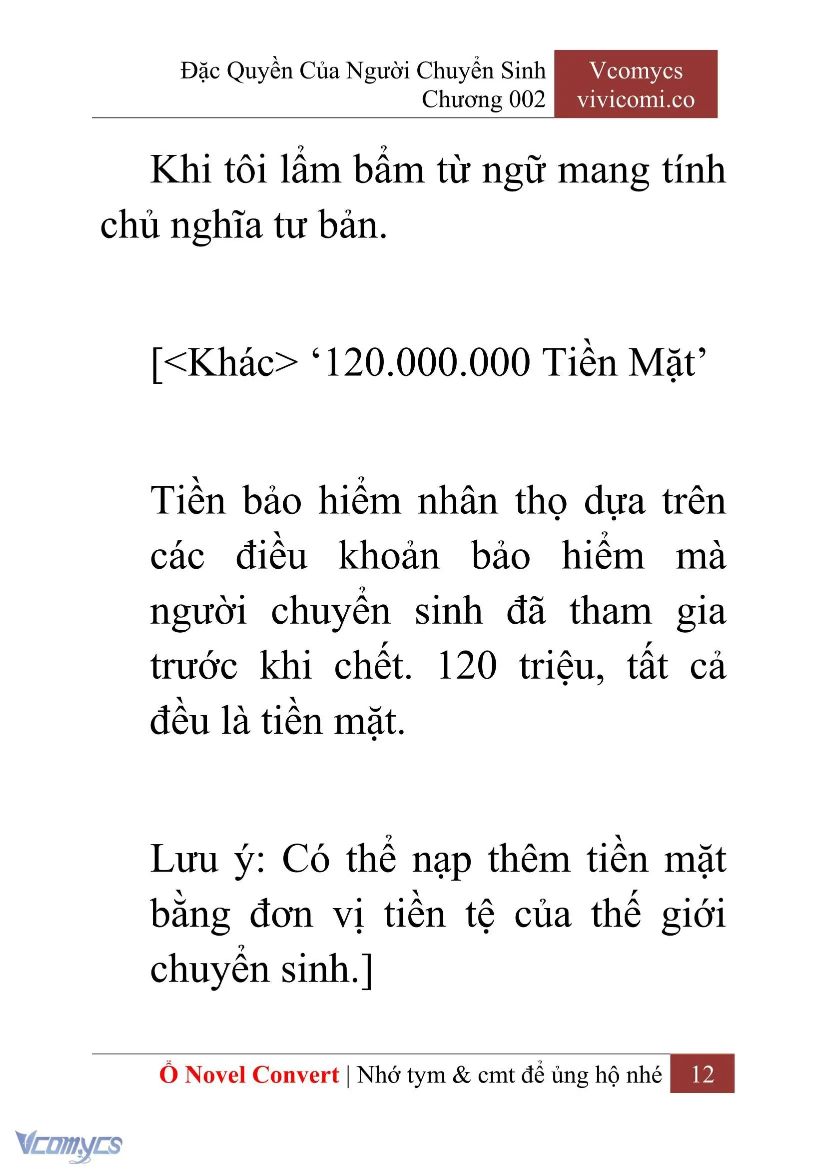 [Novel] Đặc Quyền Của Người Chuyển Sinh Chapter 2 - Trang 15