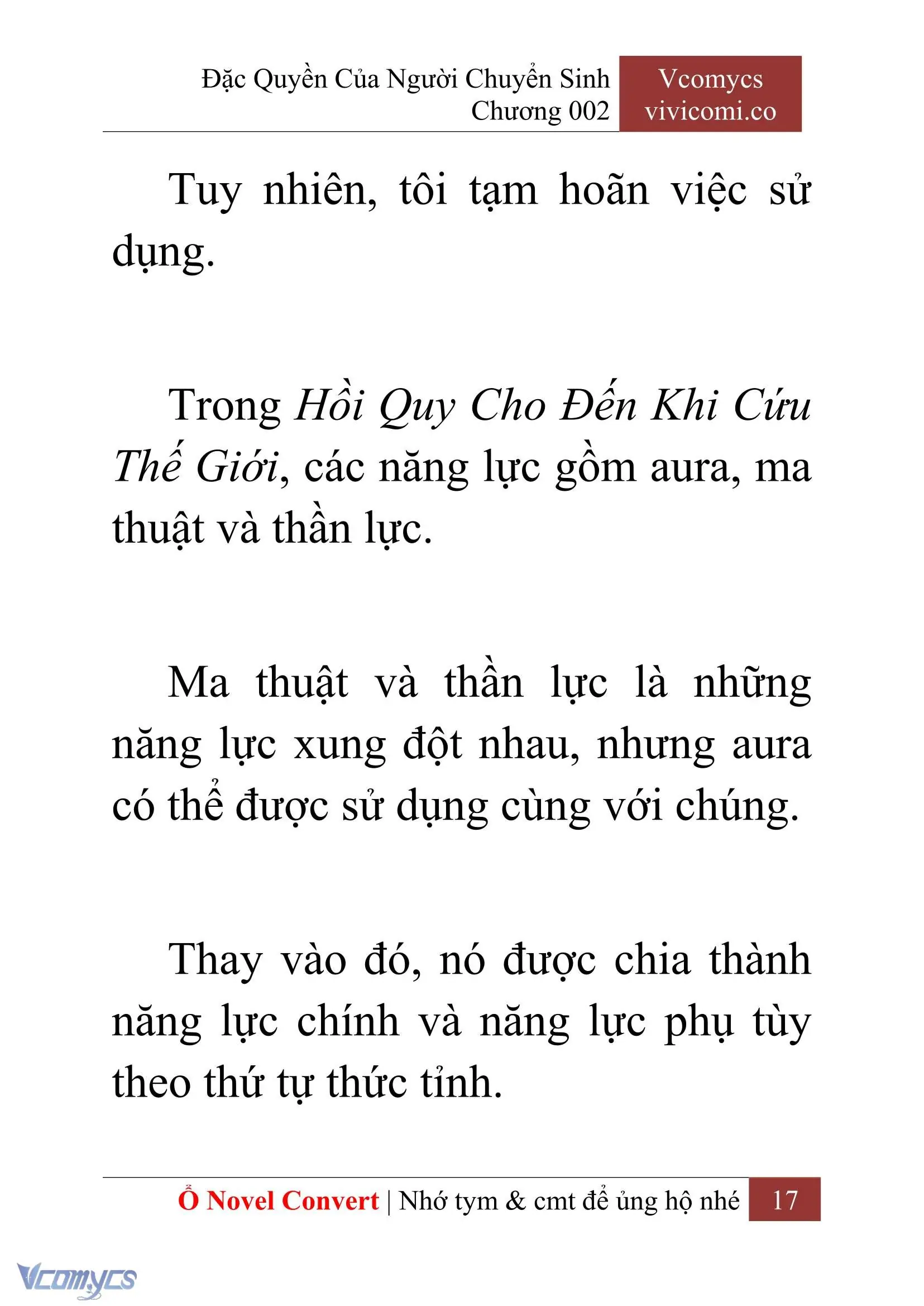 [Novel] Đặc Quyền Của Người Chuyển Sinh Chapter 2 - Trang 20