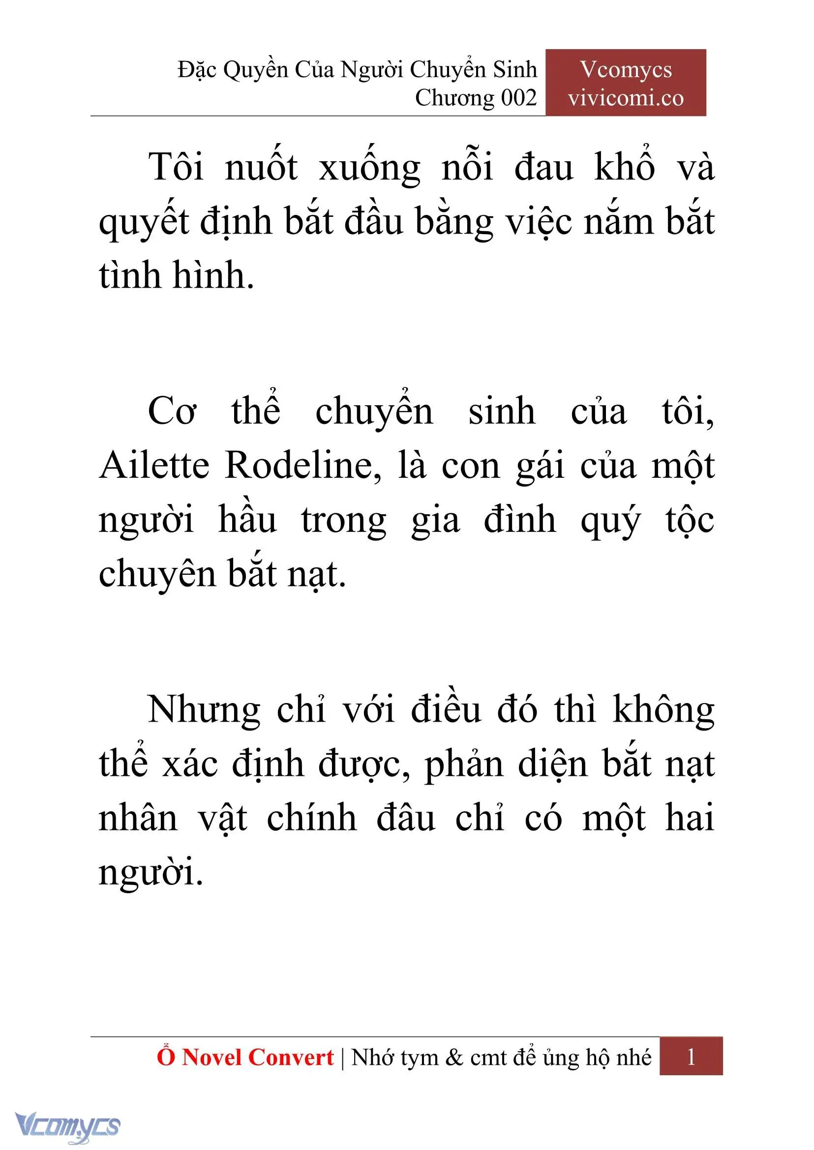 [Novel] Đặc Quyền Của Người Chuyển Sinh Chapter 2 - Trang 4