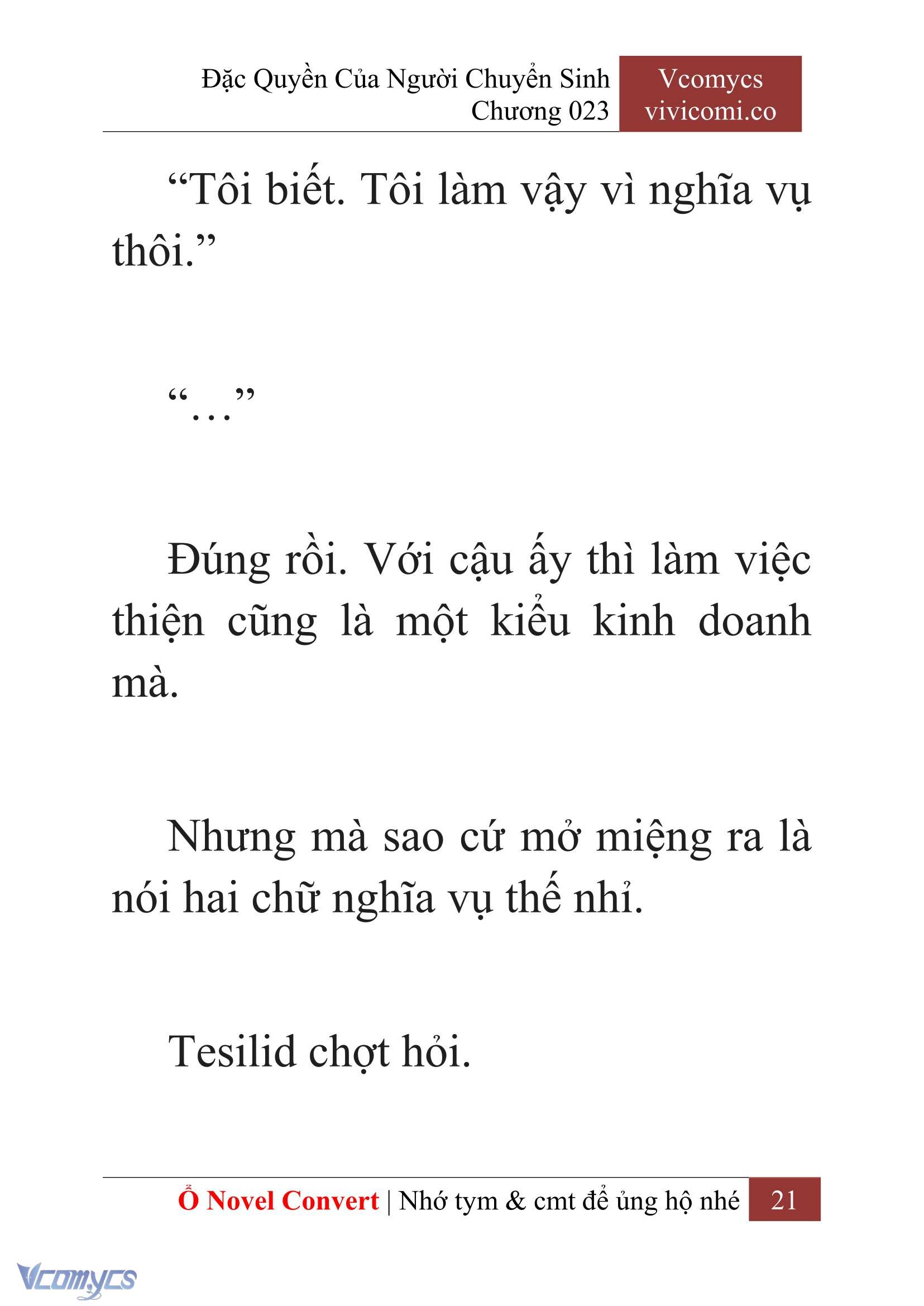 [Novel] Đặc Quyền Của Người Chuyển Sinh Chapter 23 - Trang 23