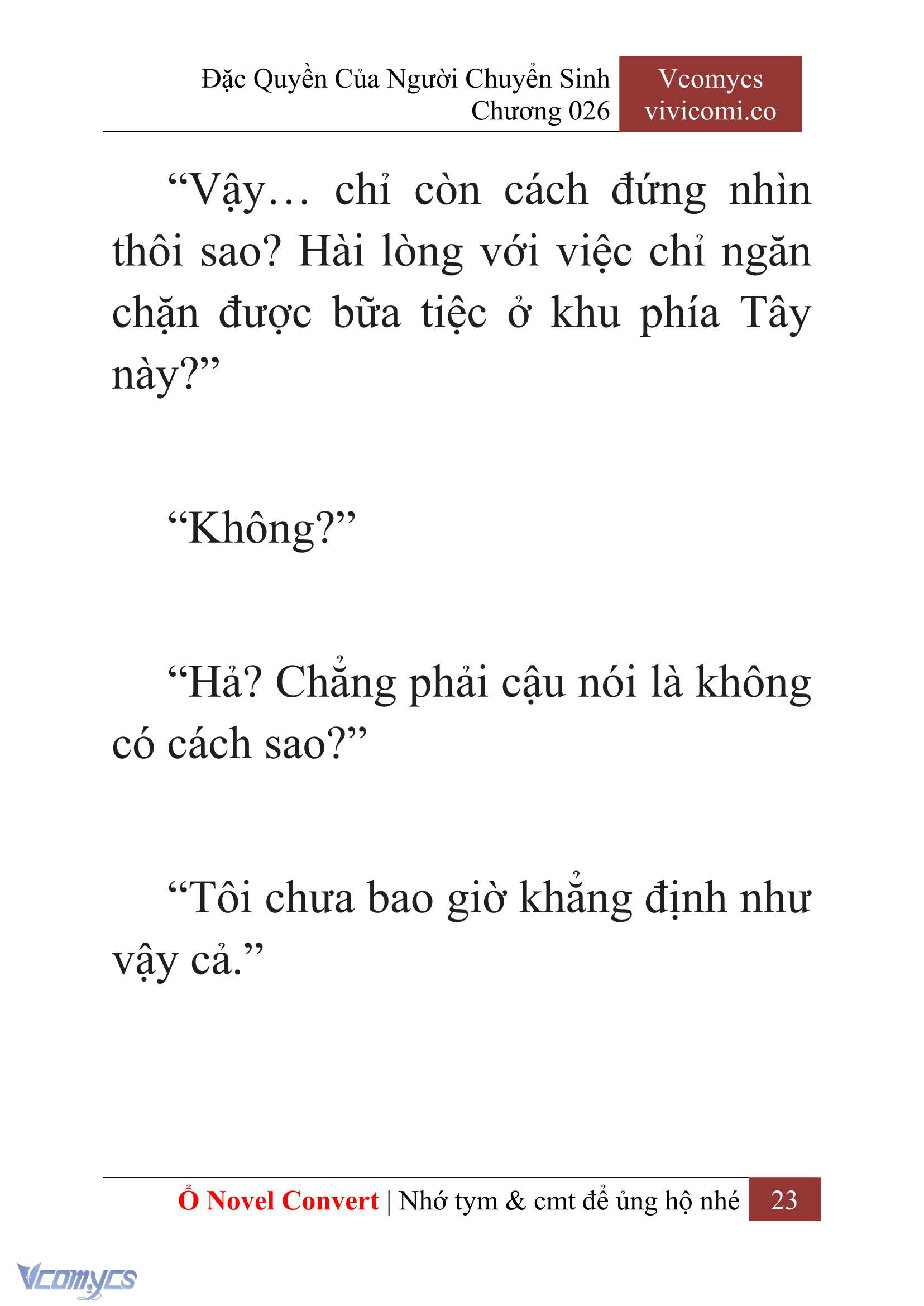 [Novel] Đặc Quyền Của Người Chuyển Sinh Chapter 26 - Trang 26