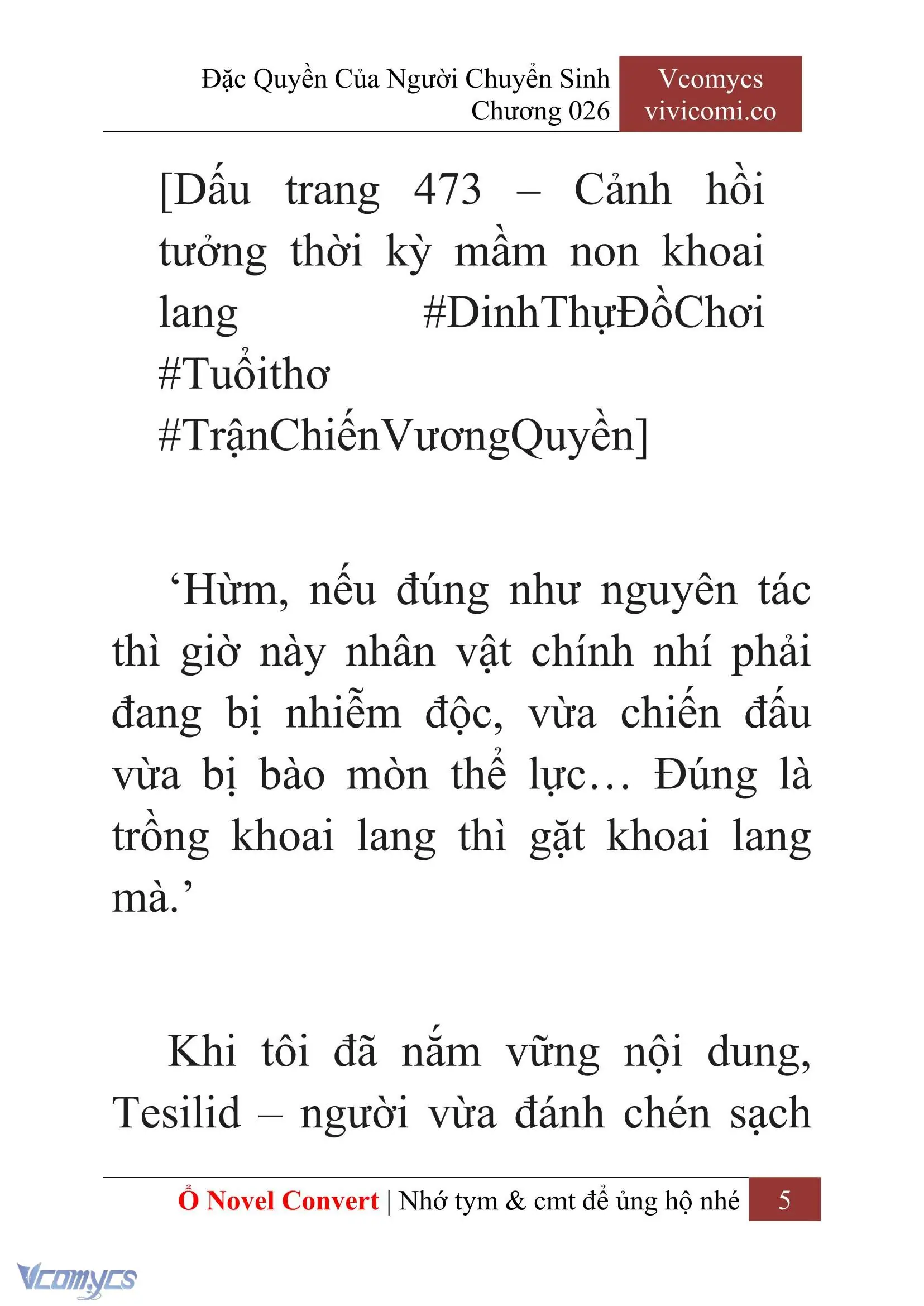 [Novel] Đặc Quyền Của Người Chuyển Sinh Chapter 26 - Trang 8