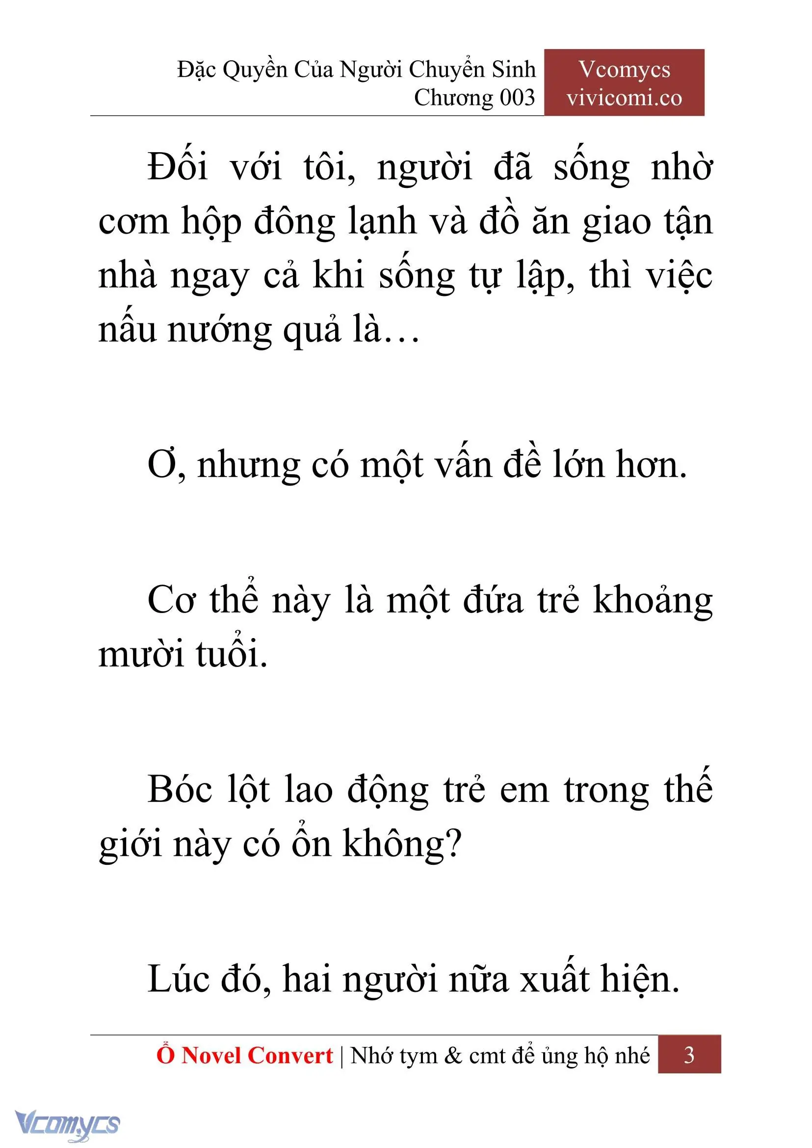 [Novel] Đặc Quyền Của Người Chuyển Sinh Chapter 3 - Trang 6
