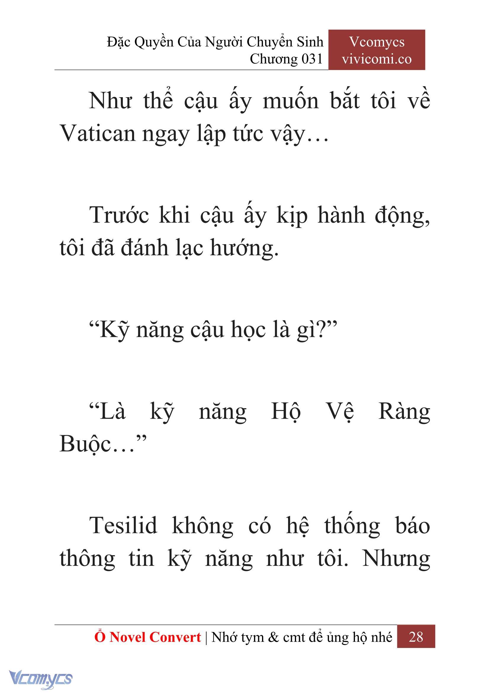 [Novel] Đặc Quyền Của Người Chuyển Sinh Chapter 31 - Trang 30