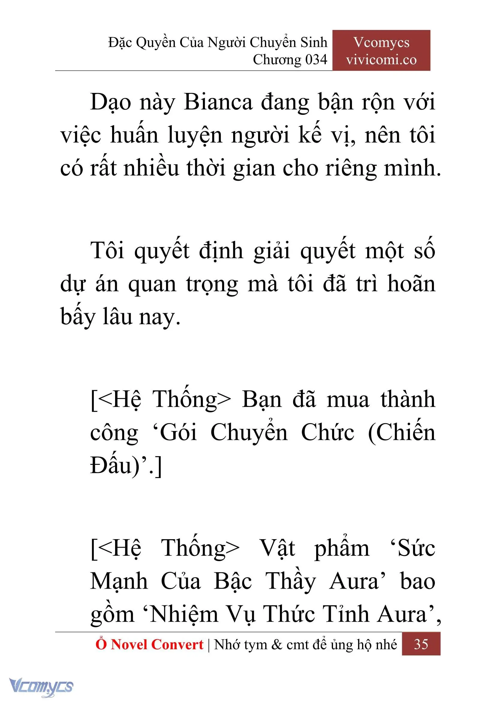 [Novel] Đặc Quyền Của Người Chuyển Sinh Chapter 34 - Trang 37
