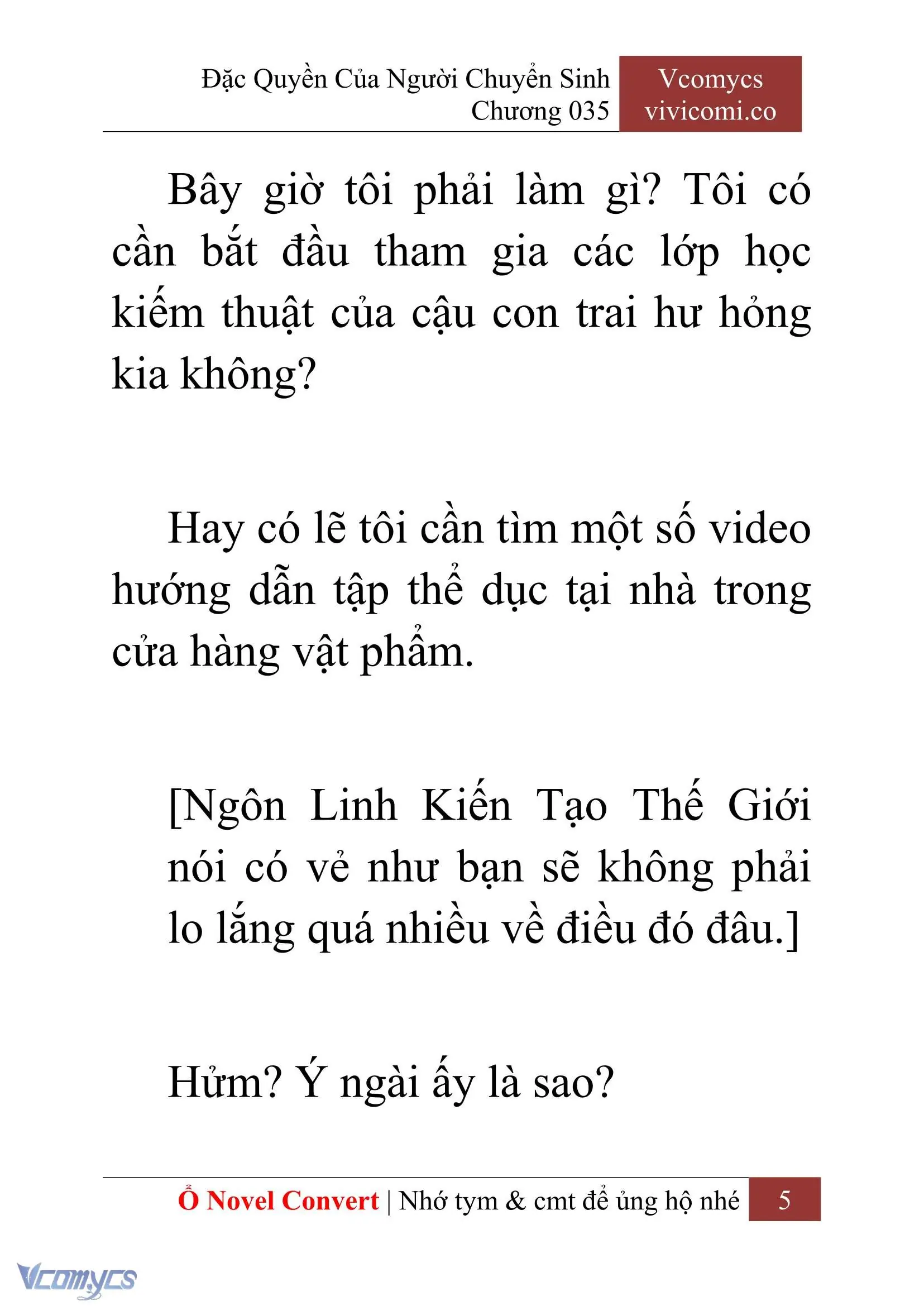 [Novel] Đặc Quyền Của Người Chuyển Sinh Chapter 35 - Trang 8