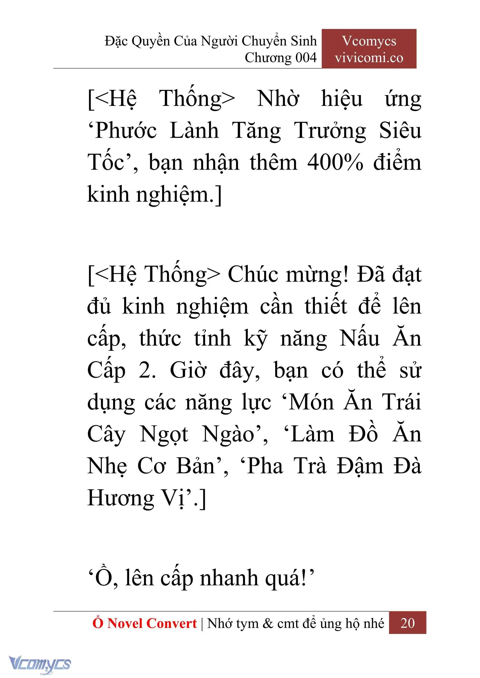 [Novel] Đặc Quyền Của Người Chuyển Sinh Chapter 4 - Trang 22