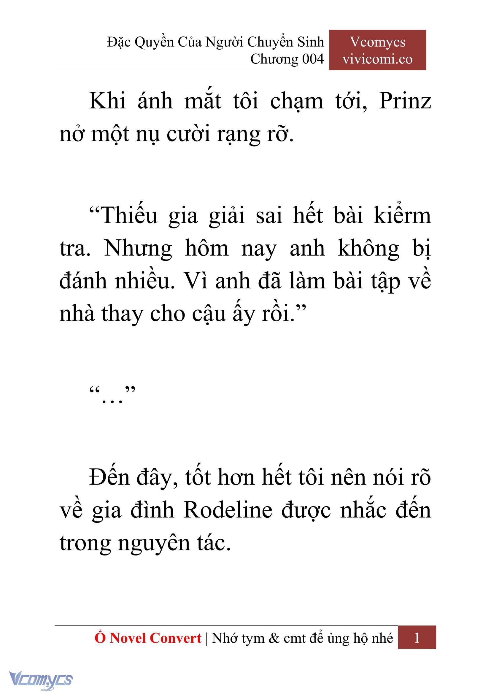[Novel] Đặc Quyền Của Người Chuyển Sinh Chapter 4 - Trang 4