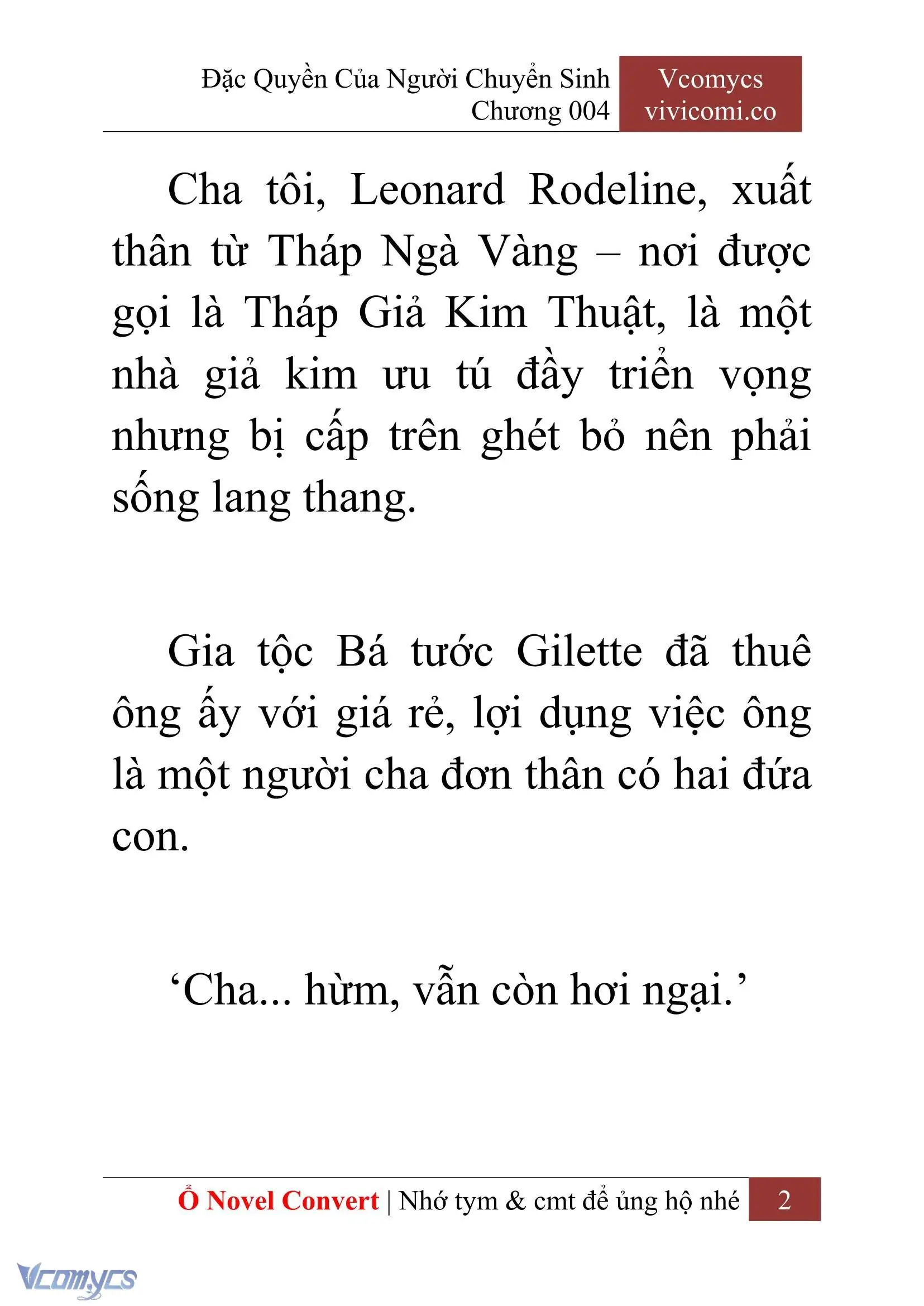 [Novel] Đặc Quyền Của Người Chuyển Sinh Chapter 4 - Trang 5