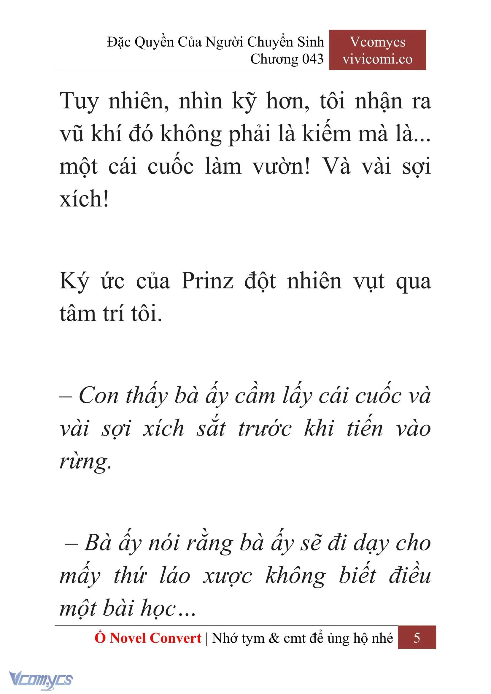 [Novel] Đặc Quyền Của Người Chuyển Sinh Chapter 43 - Trang 8