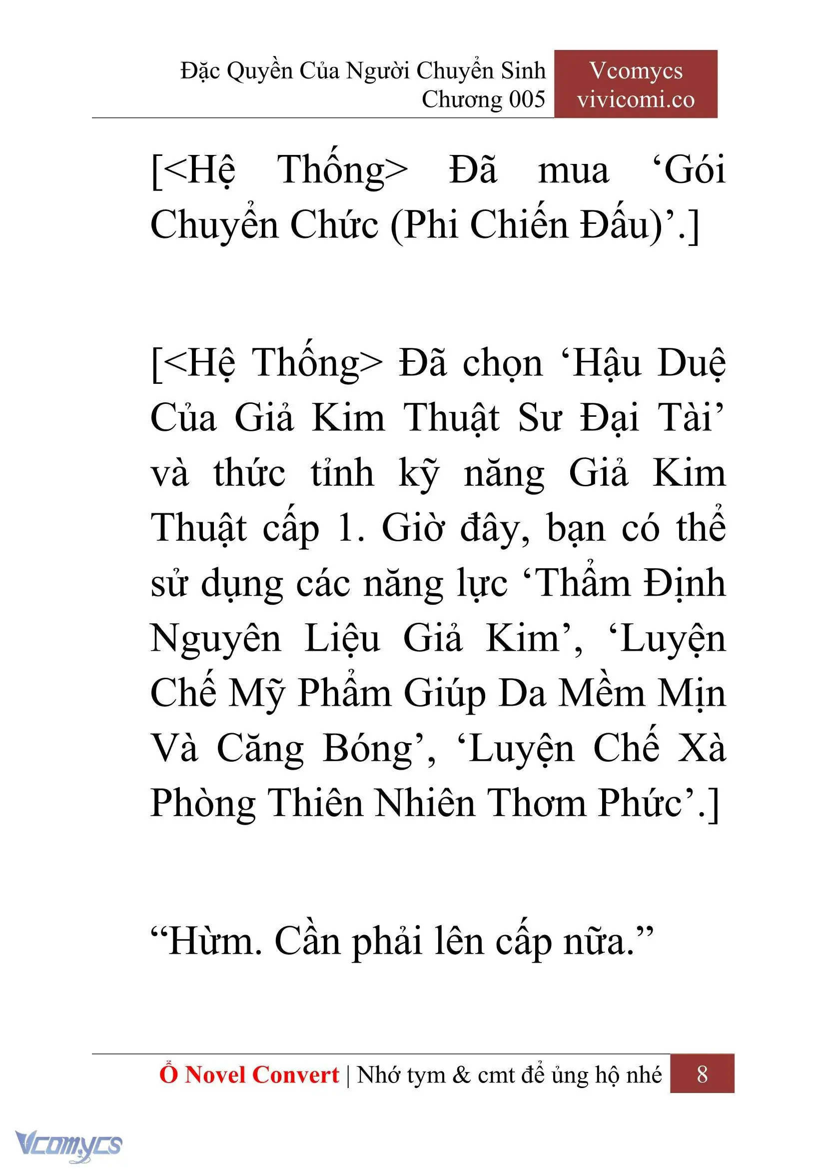 [Novel] Đặc Quyền Của Người Chuyển Sinh Chapter 5 - Trang 11