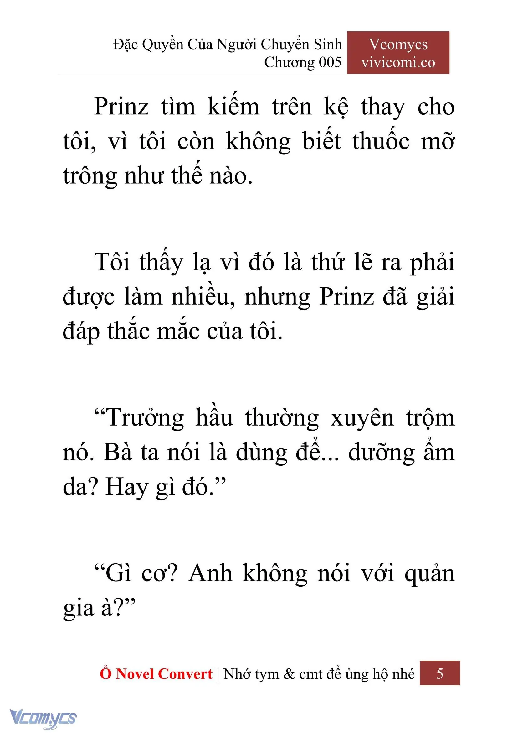 [Novel] Đặc Quyền Của Người Chuyển Sinh Chapter 5 - Trang 8