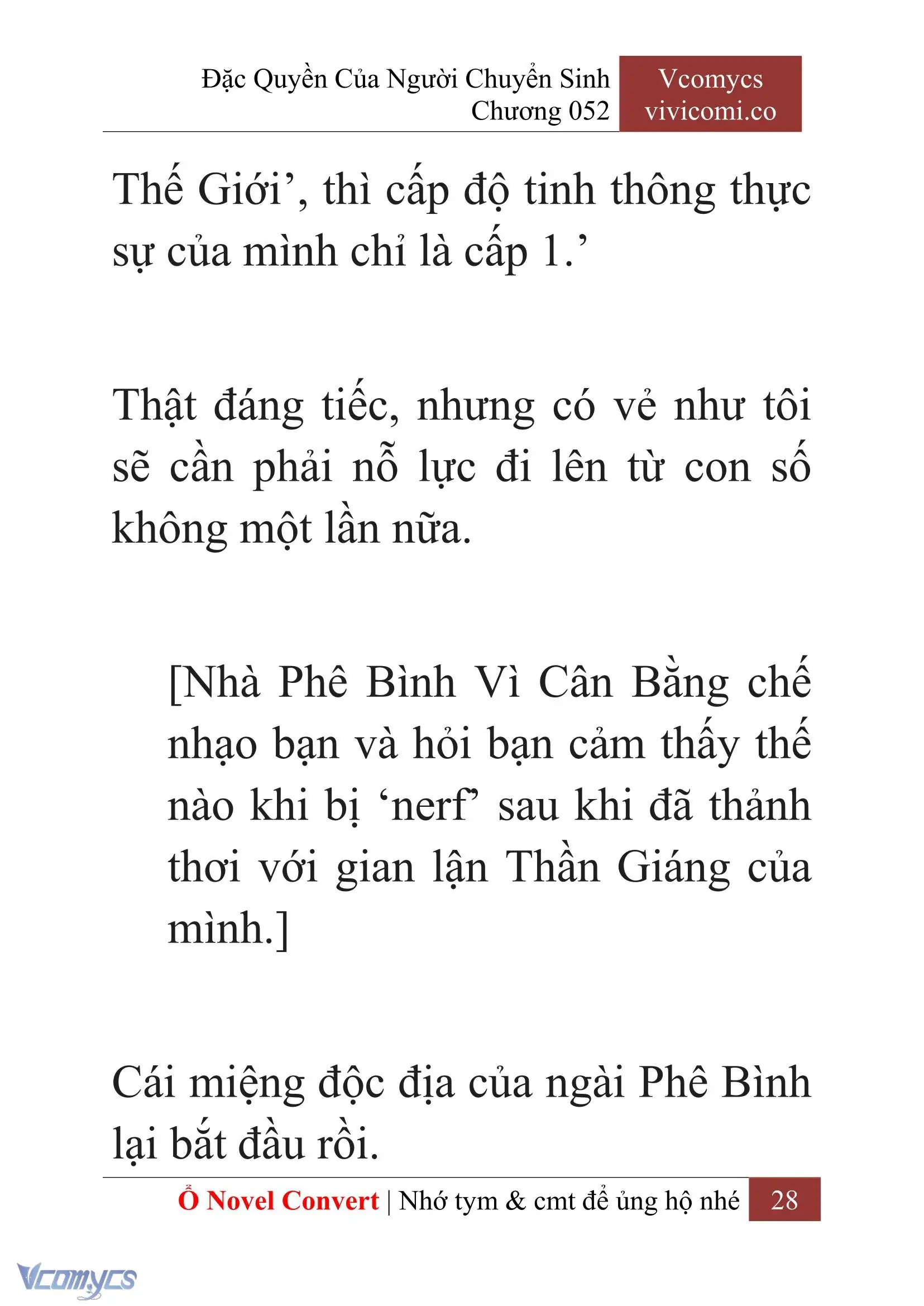 [Novel] Đặc Quyền Của Người Chuyển Sinh Chapter 52 - Trang 30