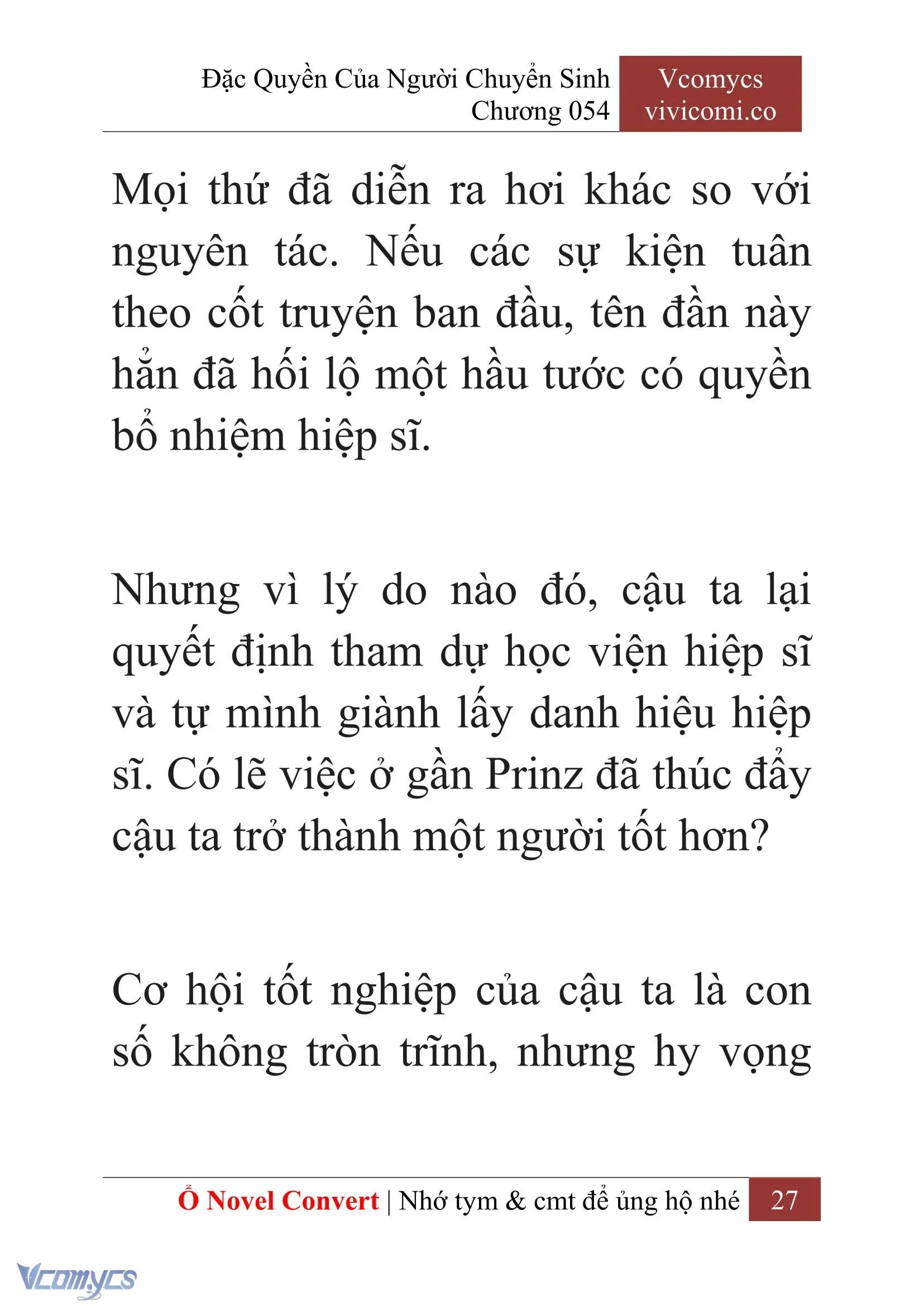 [Novel] Đặc Quyền Của Người Chuyển Sinh Chapter 54 - Trang 30