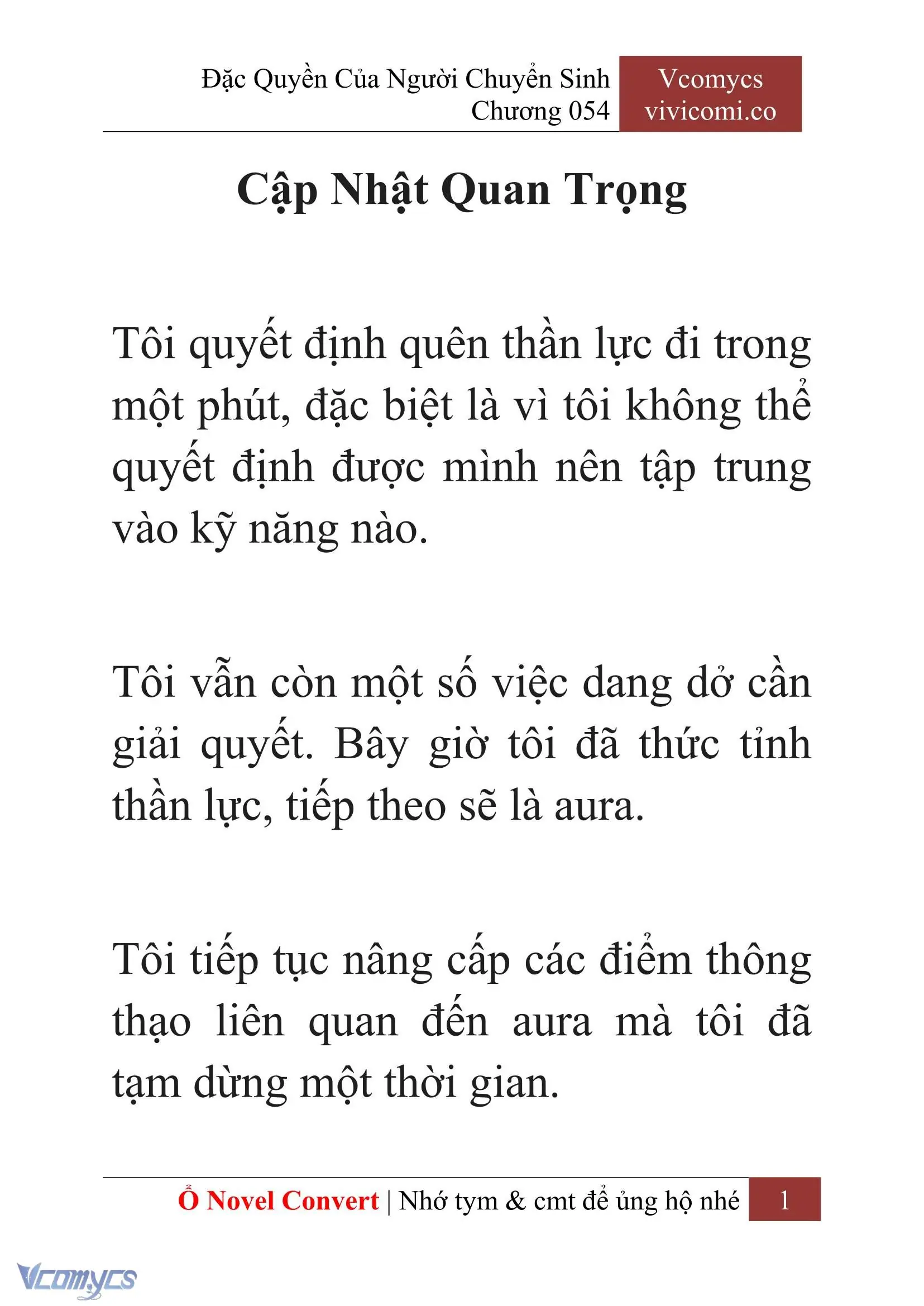 [Novel] Đặc Quyền Của Người Chuyển Sinh Chapter 54 - Trang 4
