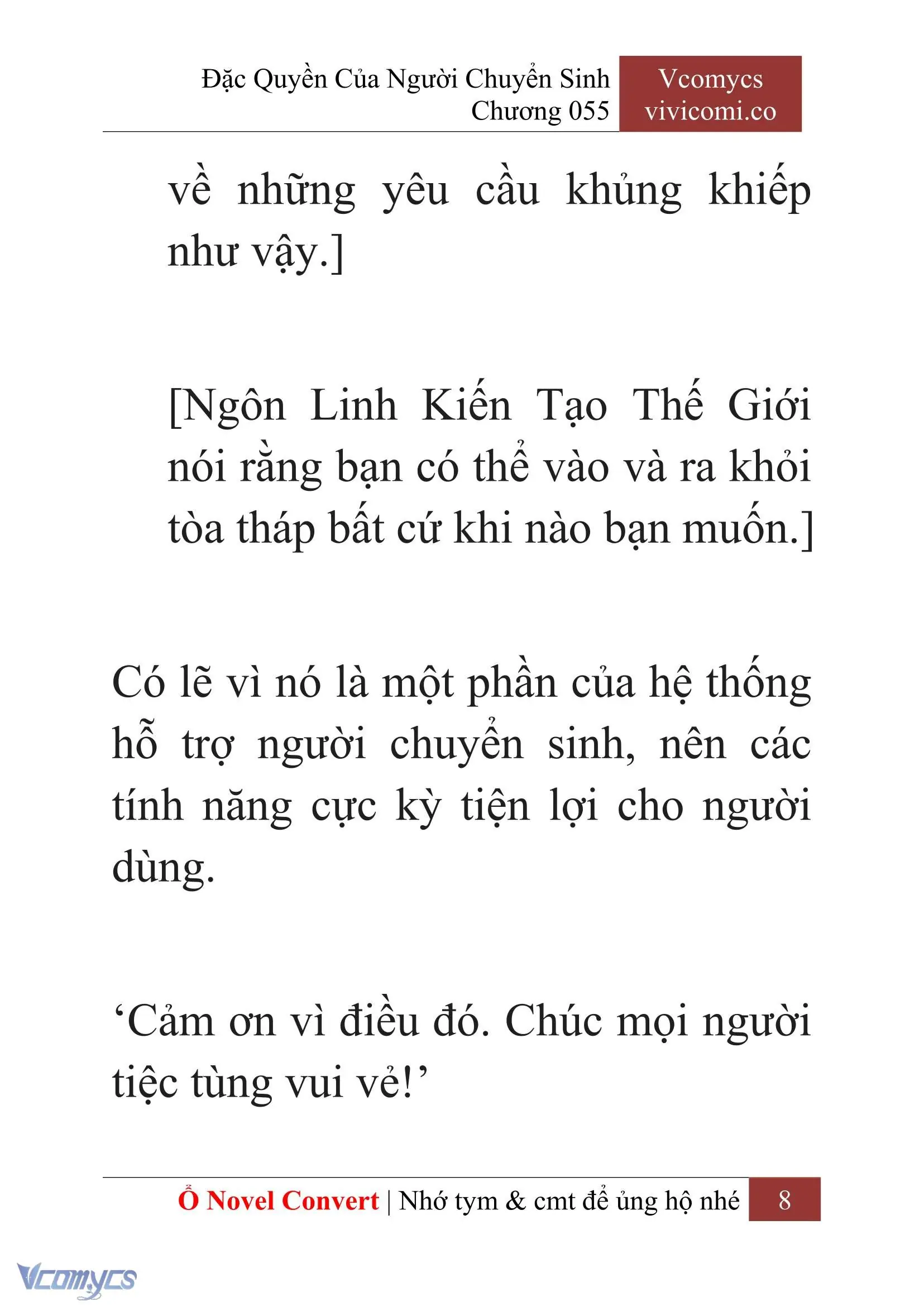 [Novel] Đặc Quyền Của Người Chuyển Sinh Chapter 55 - Trang 11
