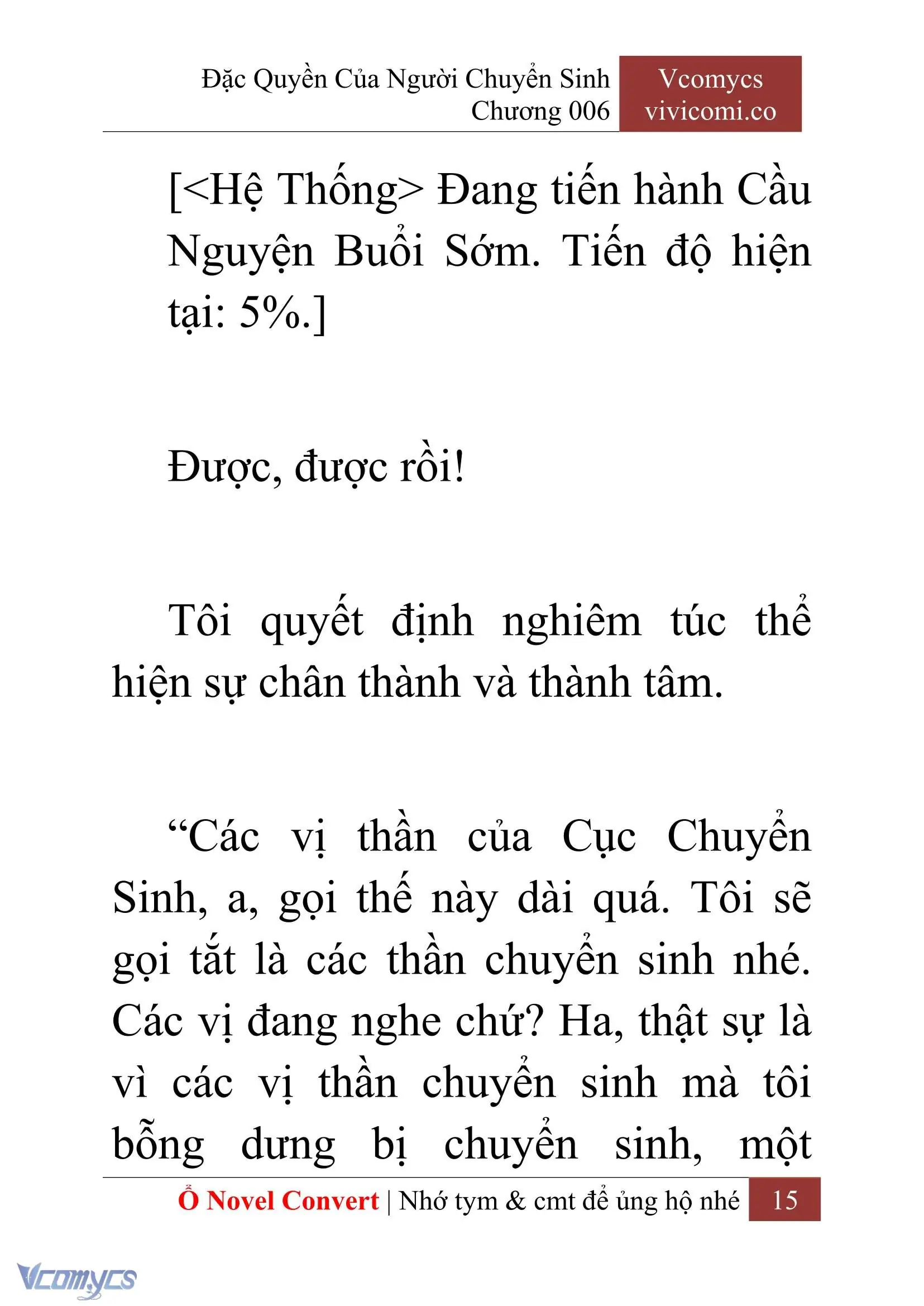 [Novel] Đặc Quyền Của Người Chuyển Sinh Chapter 6 - Trang 18