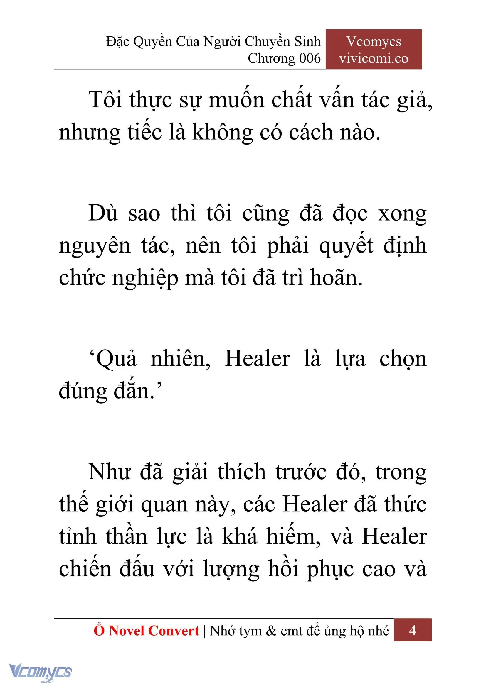 [Novel] Đặc Quyền Của Người Chuyển Sinh Chapter 6 - Trang 7