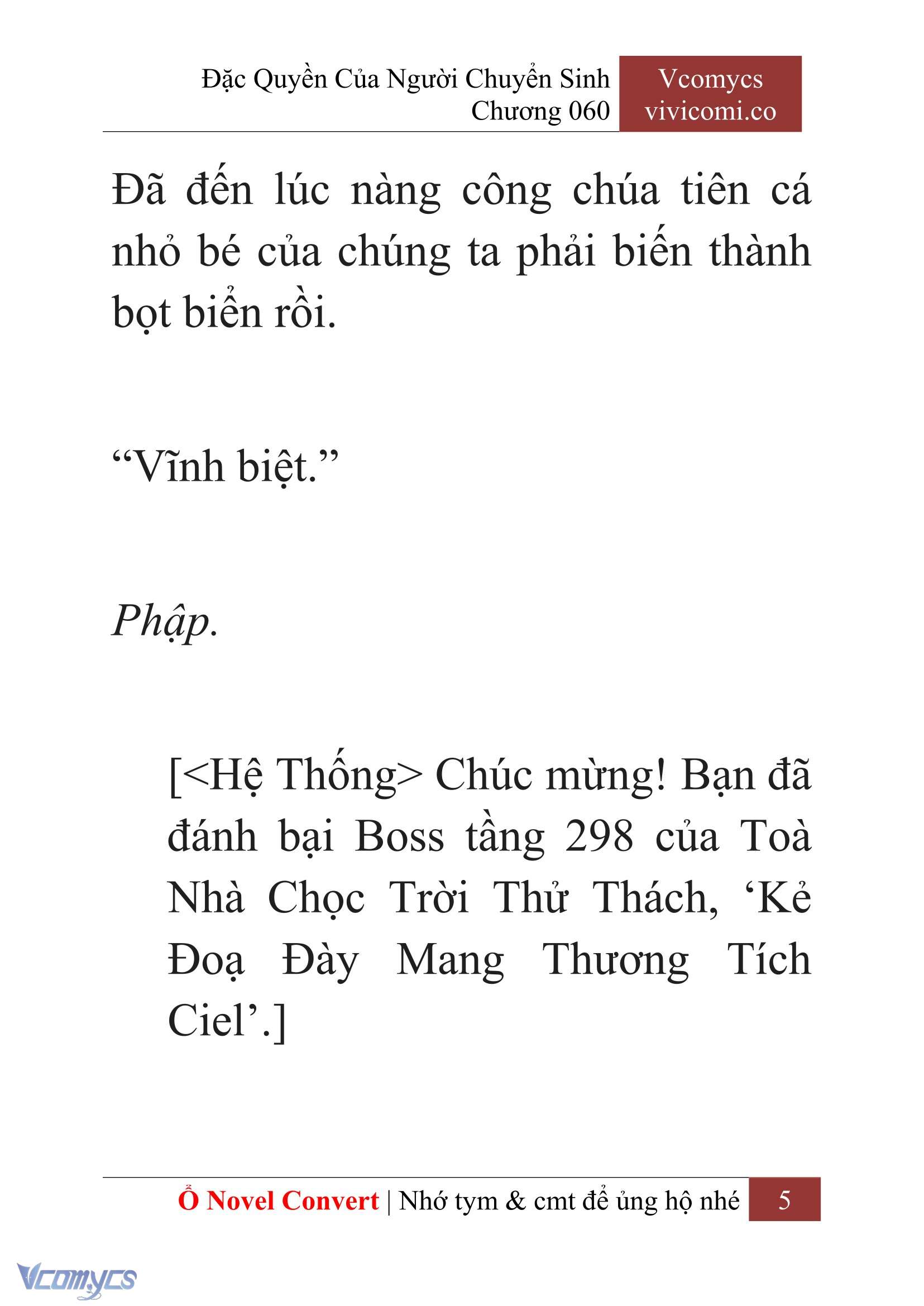[Novel] Đặc Quyền Của Người Chuyển Sinh Chapter 60 - Trang 8