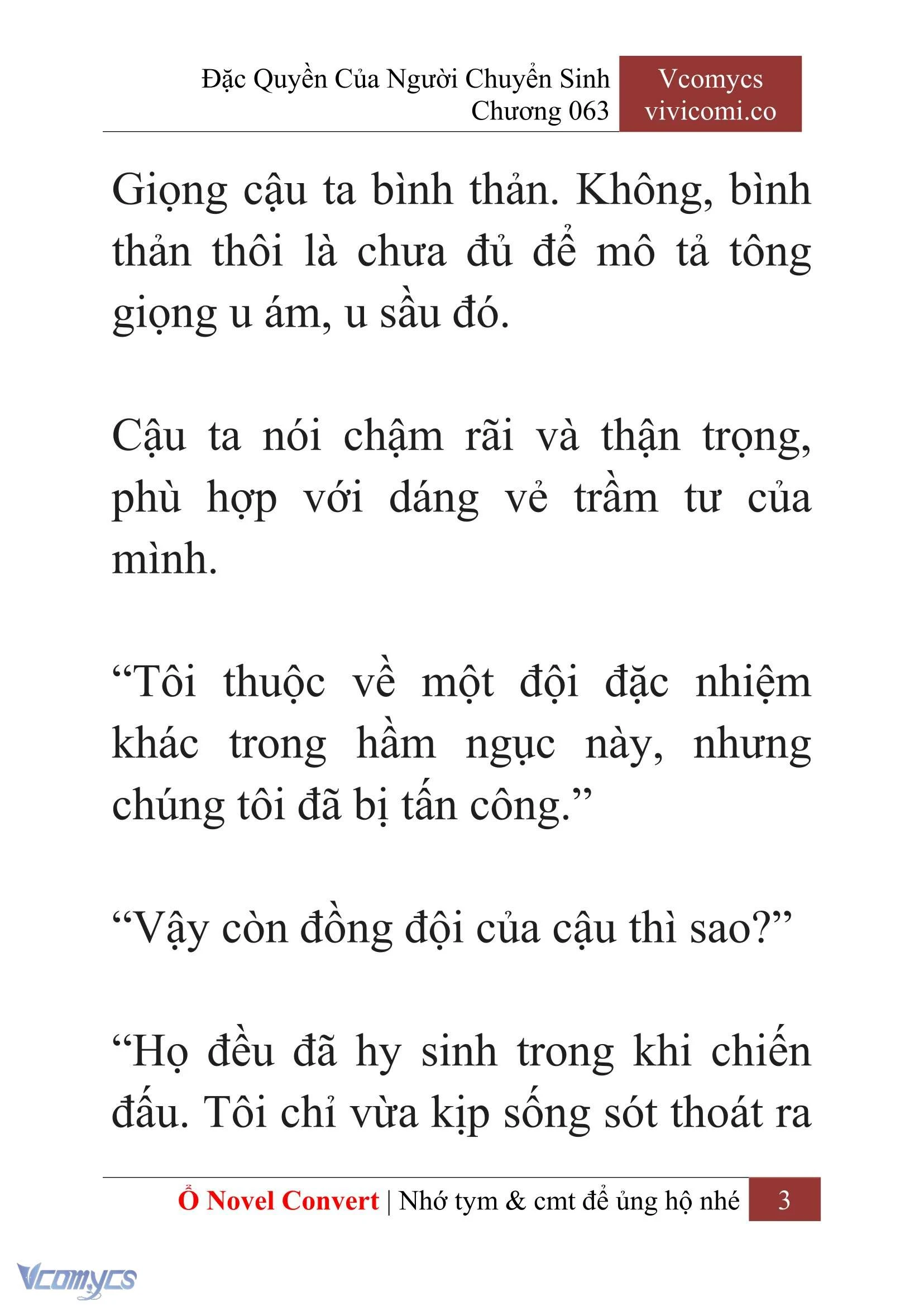 [Novel] Đặc Quyền Của Người Chuyển Sinh Chapter 63 - Trang 6