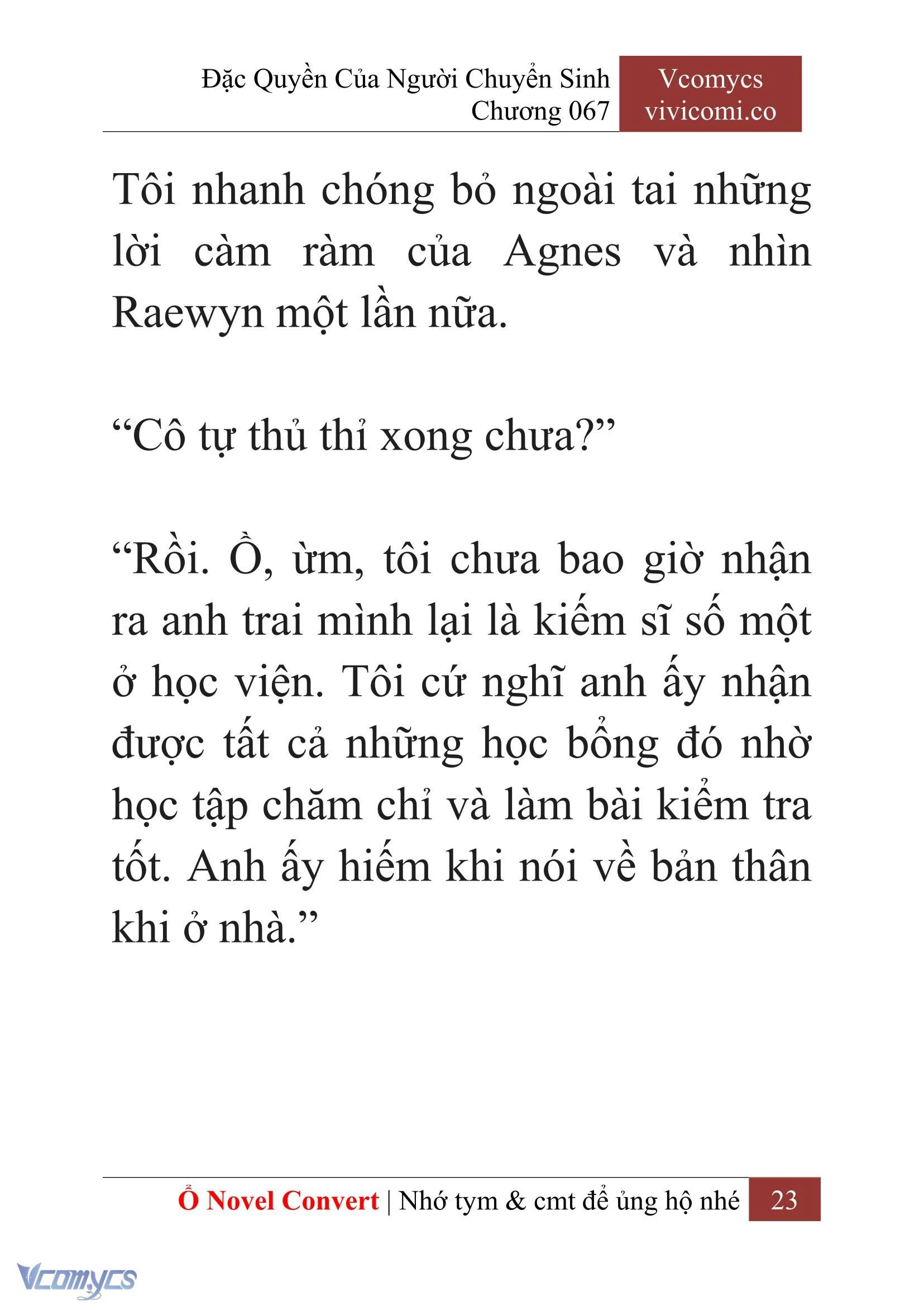 [Novel] Đặc Quyền Của Người Chuyển Sinh Chapter 67 - Trang 26