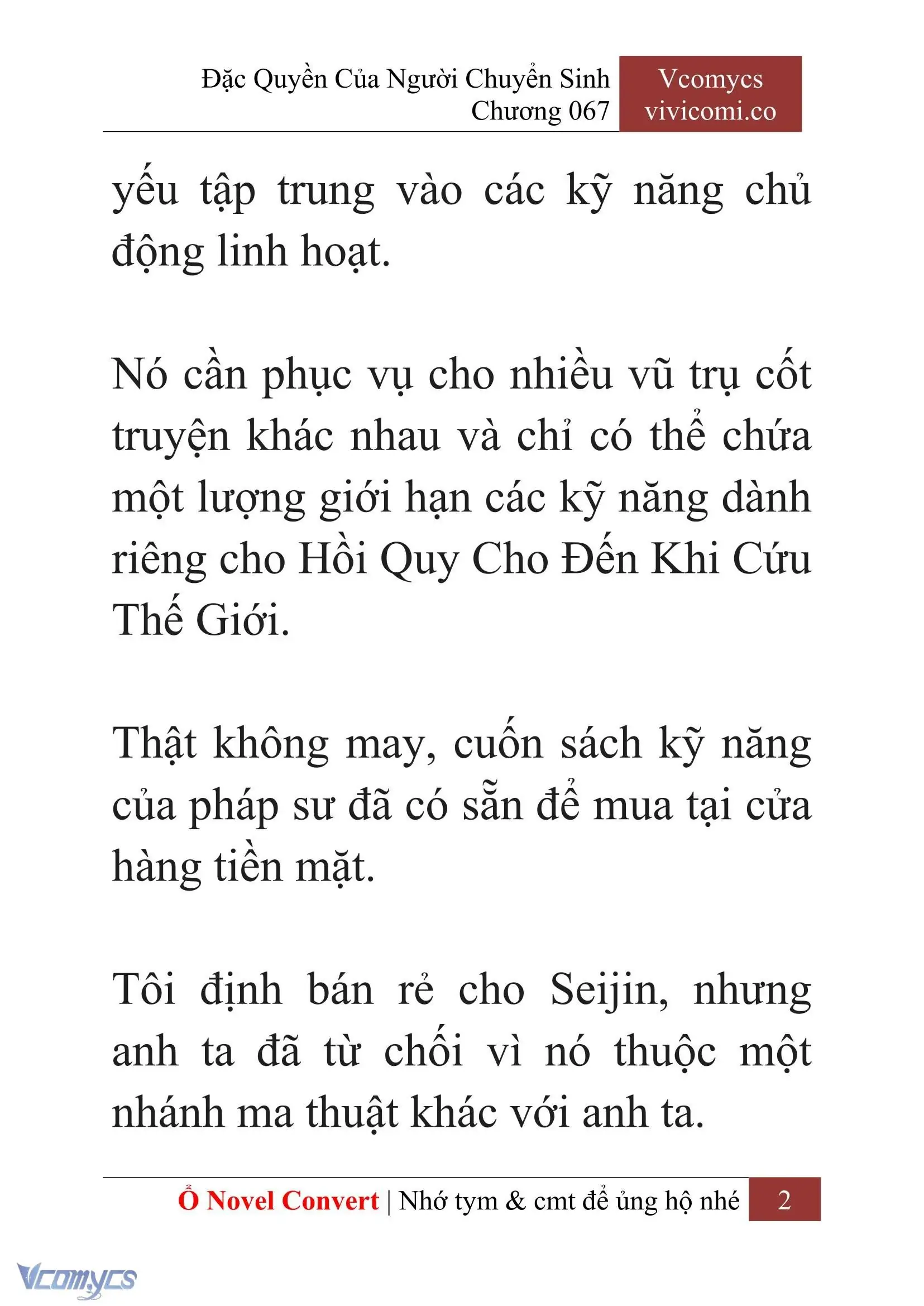 [Novel] Đặc Quyền Của Người Chuyển Sinh Chapter 67 - Trang 5
