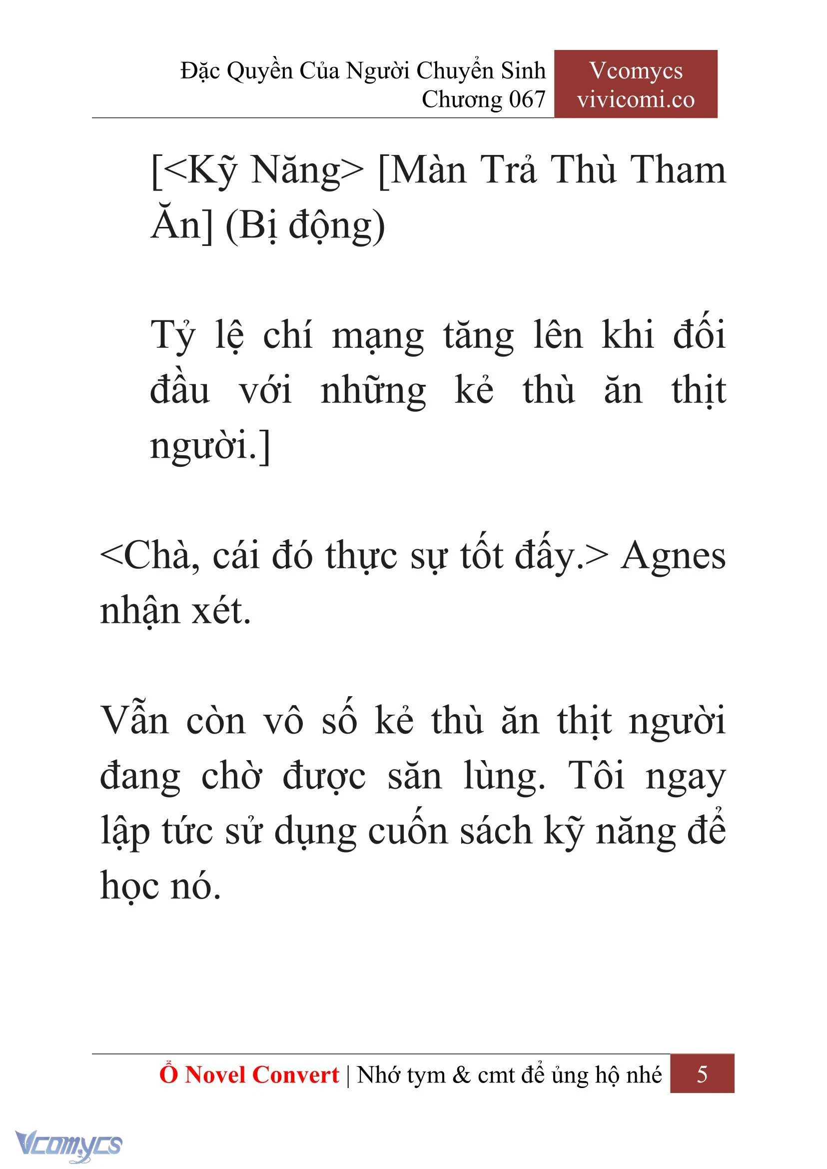 [Novel] Đặc Quyền Của Người Chuyển Sinh Chapter 67 - Trang 8