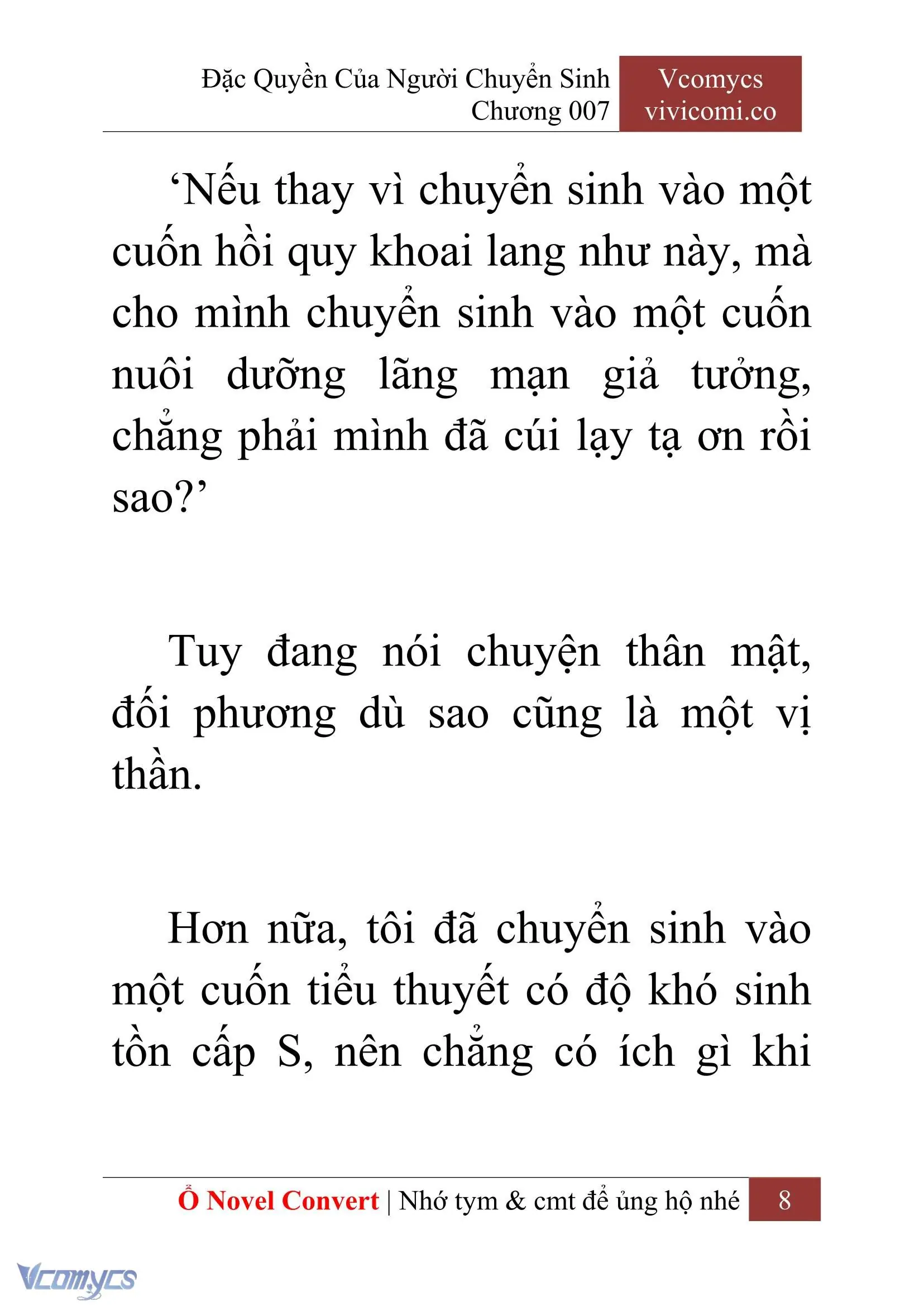 [Novel] Đặc Quyền Của Người Chuyển Sinh Chapter 7 - Trang 11