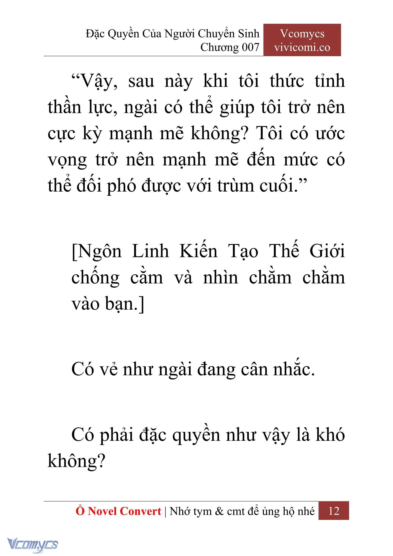 [Novel] Đặc Quyền Của Người Chuyển Sinh Chapter 7 - Trang 14