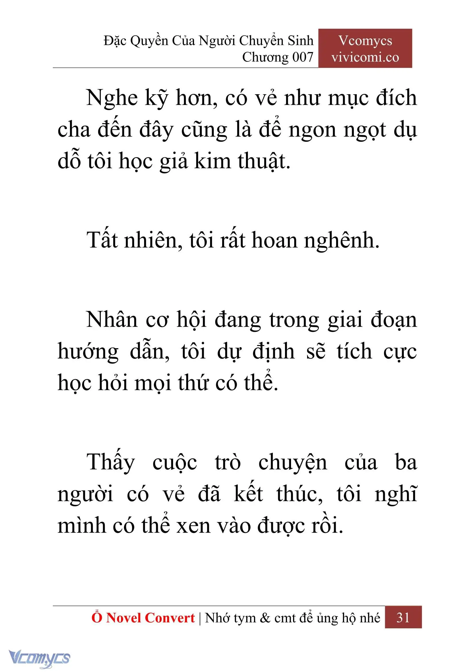 [Novel] Đặc Quyền Của Người Chuyển Sinh Chapter 7 - Trang 33