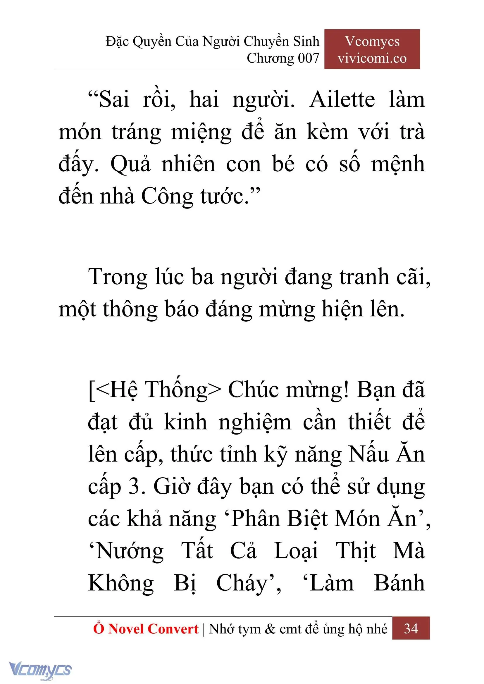 [Novel] Đặc Quyền Của Người Chuyển Sinh Chapter 7 - Trang 36