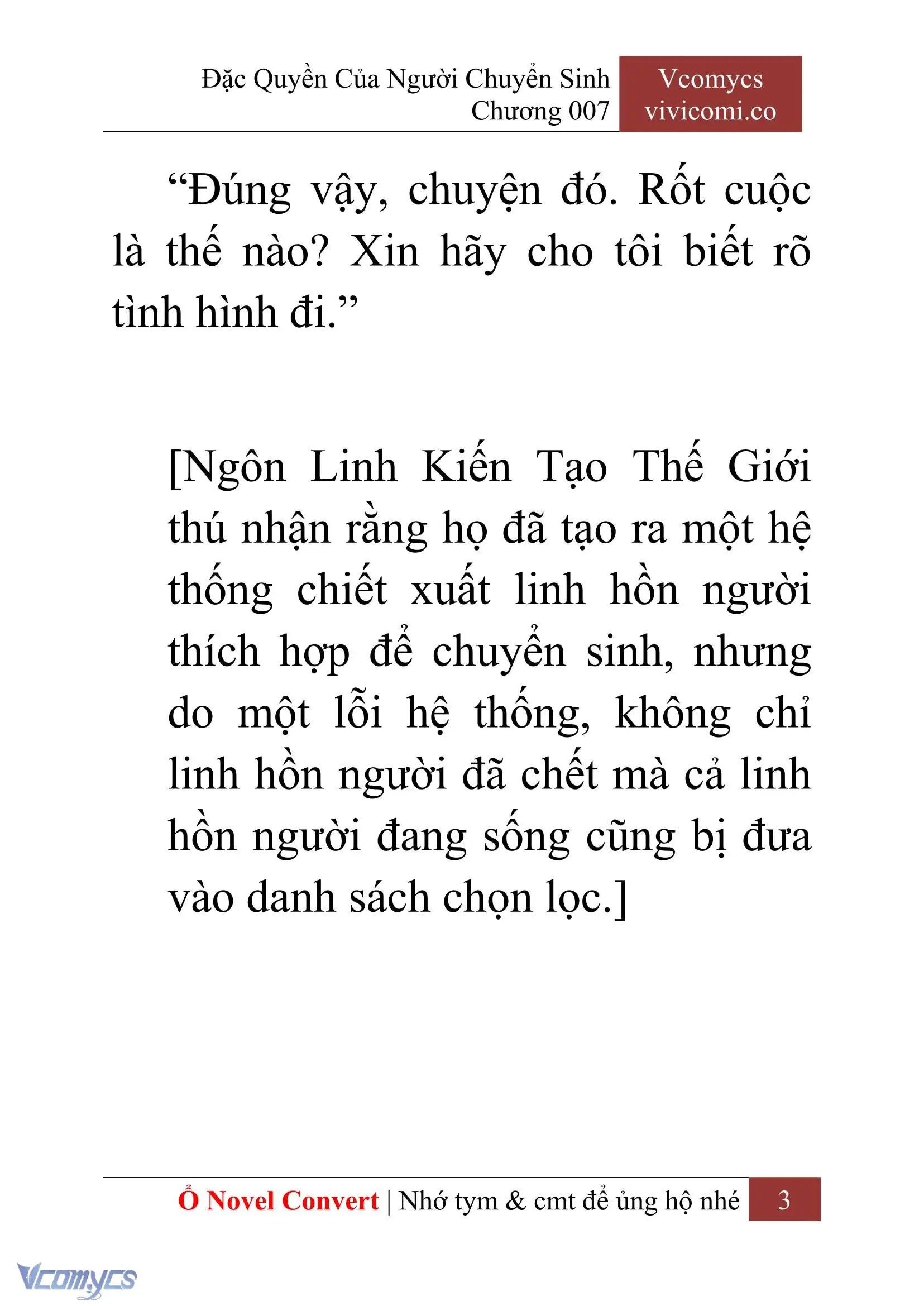 [Novel] Đặc Quyền Của Người Chuyển Sinh Chapter 7 - Trang 6