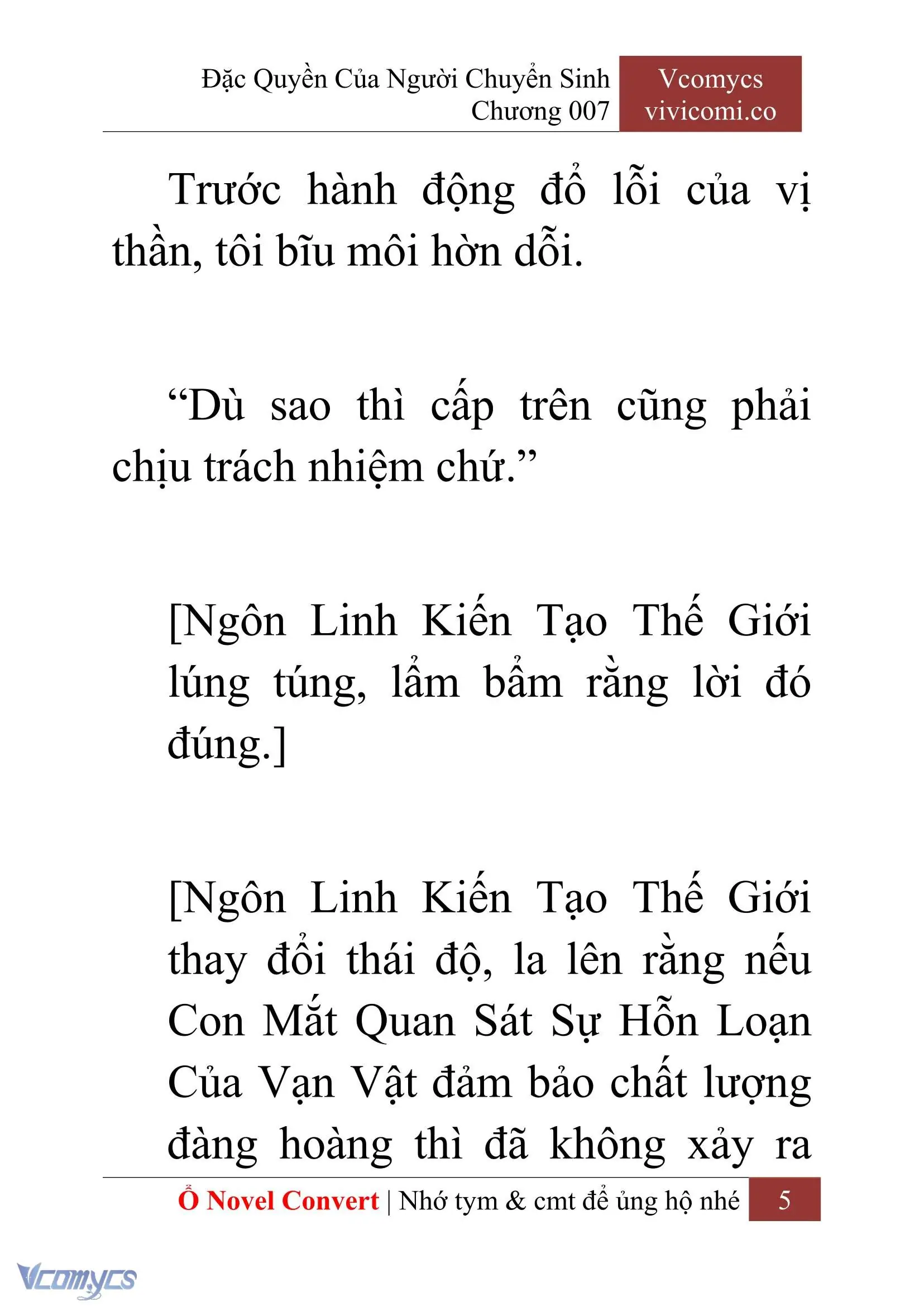 [Novel] Đặc Quyền Của Người Chuyển Sinh Chapter 7 - Trang 8
