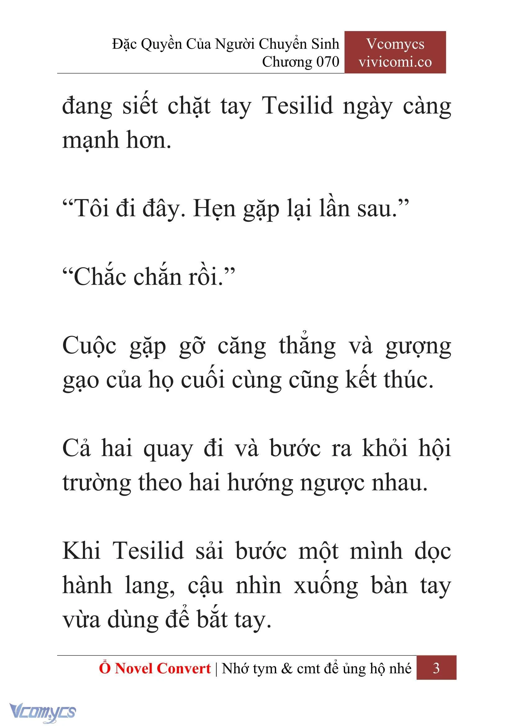 [Novel] Đặc Quyền Của Người Chuyển Sinh Chapter 70 - Trang 6