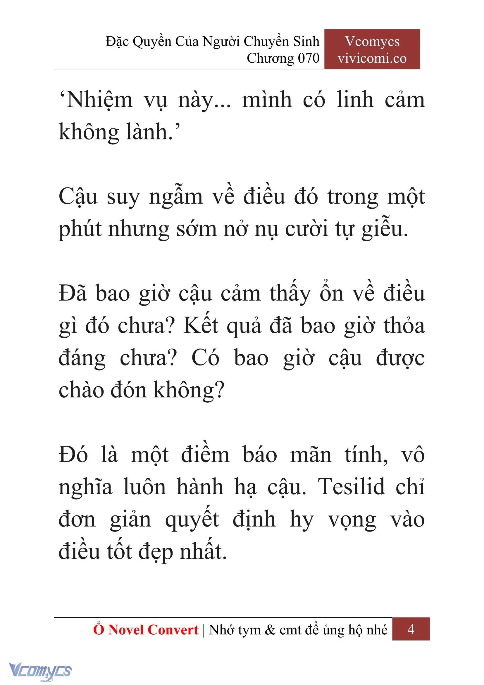 [Novel] Đặc Quyền Của Người Chuyển Sinh Chapter 70 - Trang 7